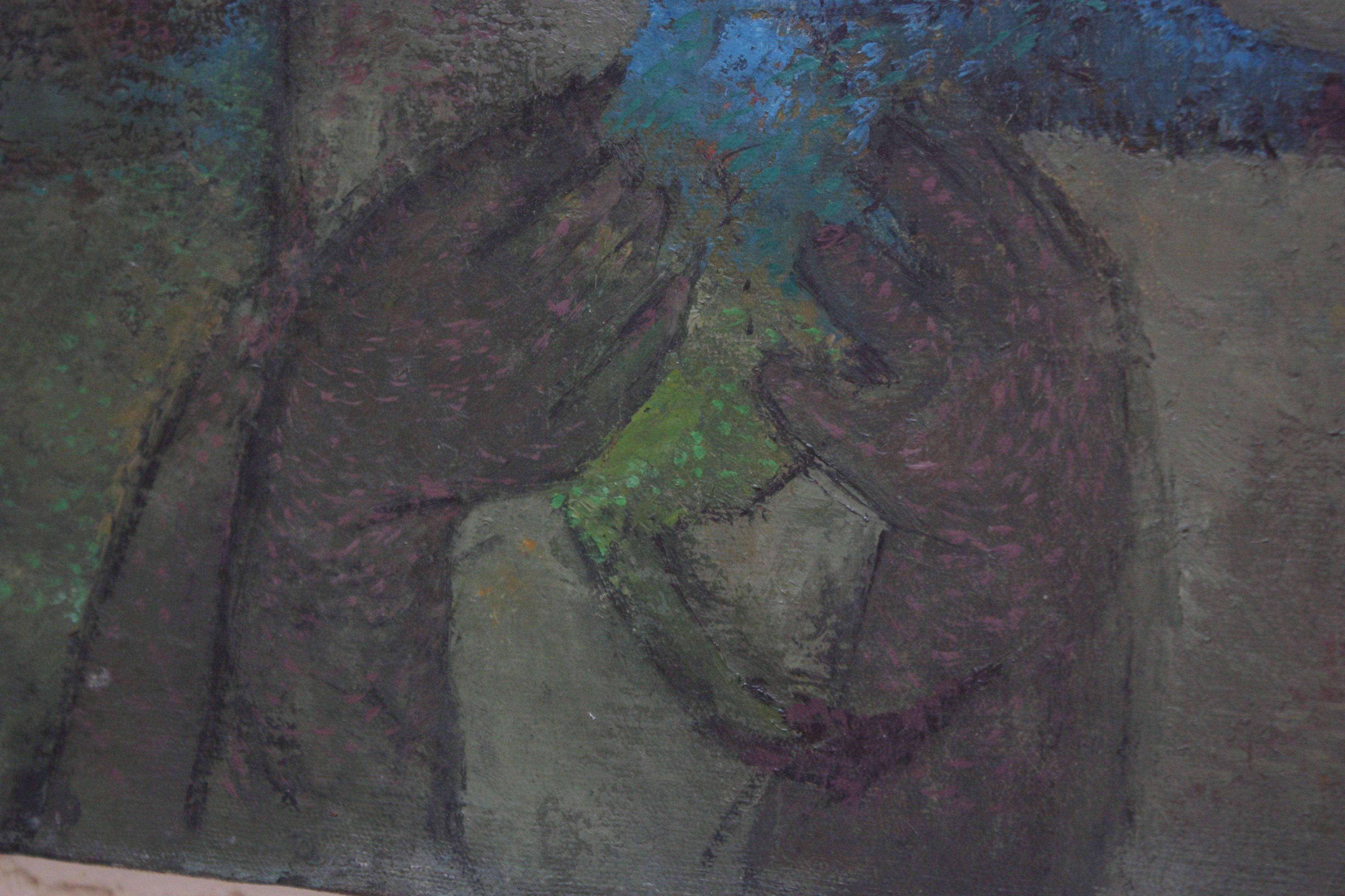 Karnig Nalbandian 'Blaue Puppe' Öl auf Leinwand:: 1953 2