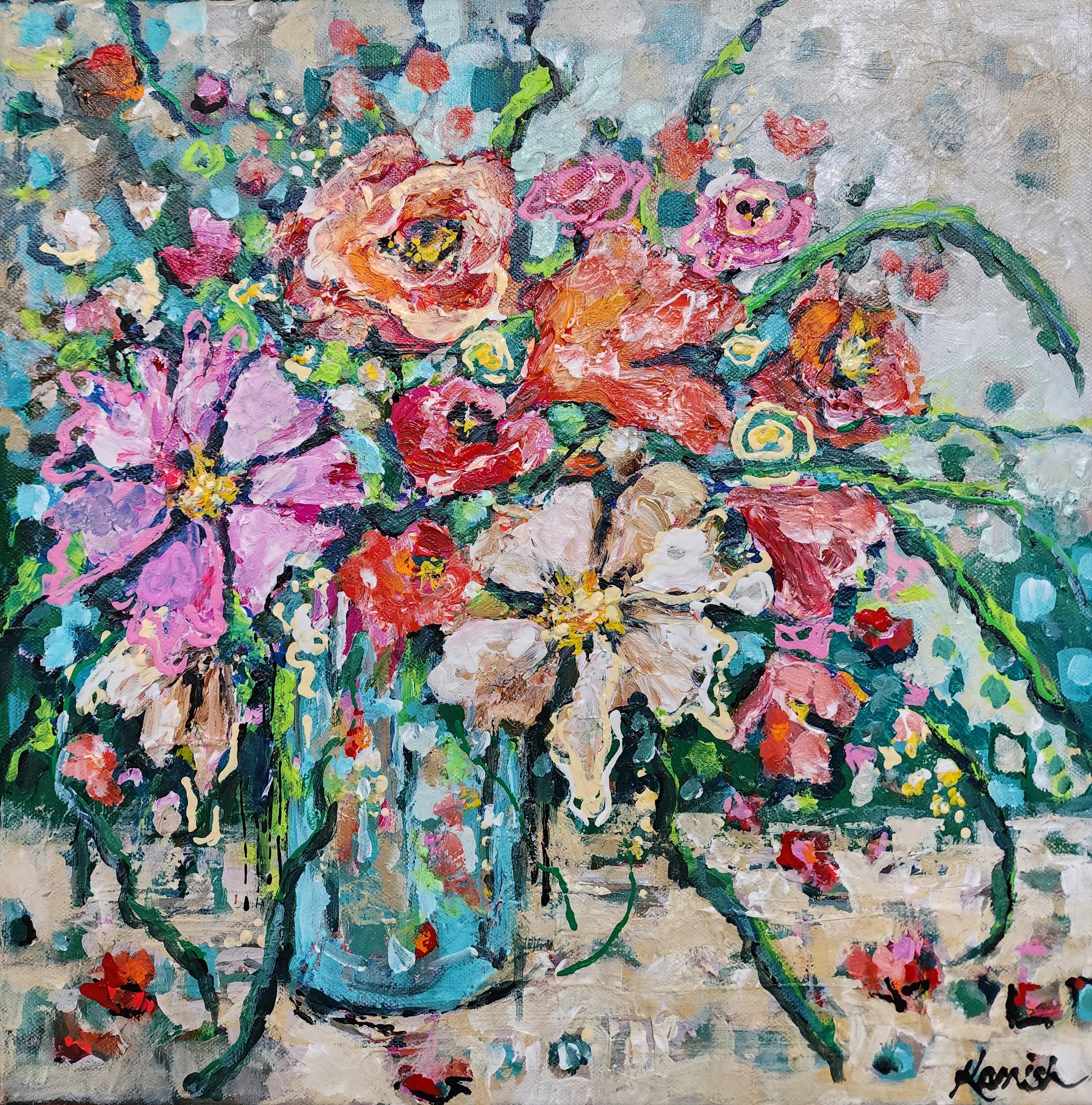 Abstract Painting di Karnish Art - Un Mazzo di Gioia - Gemma Floreale Gioia Mother Nature Investimento Colorato Energia Madre Terra