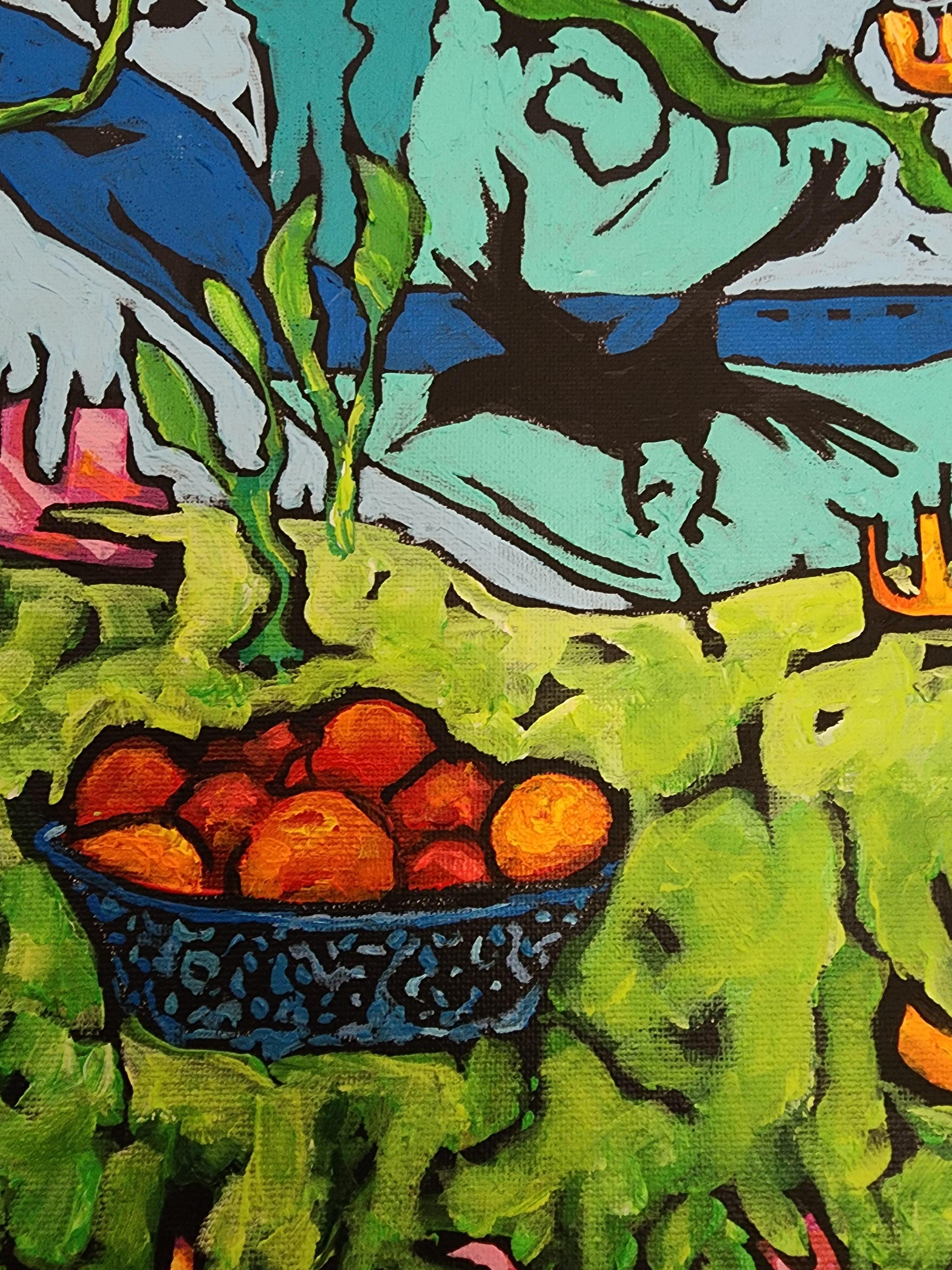 Abundancia Jardín de las Delicias Naturaleza Figurativo Colorido Invertir Exclusivo Gratis - Painting Expresionismo abstracto de Karnish Art