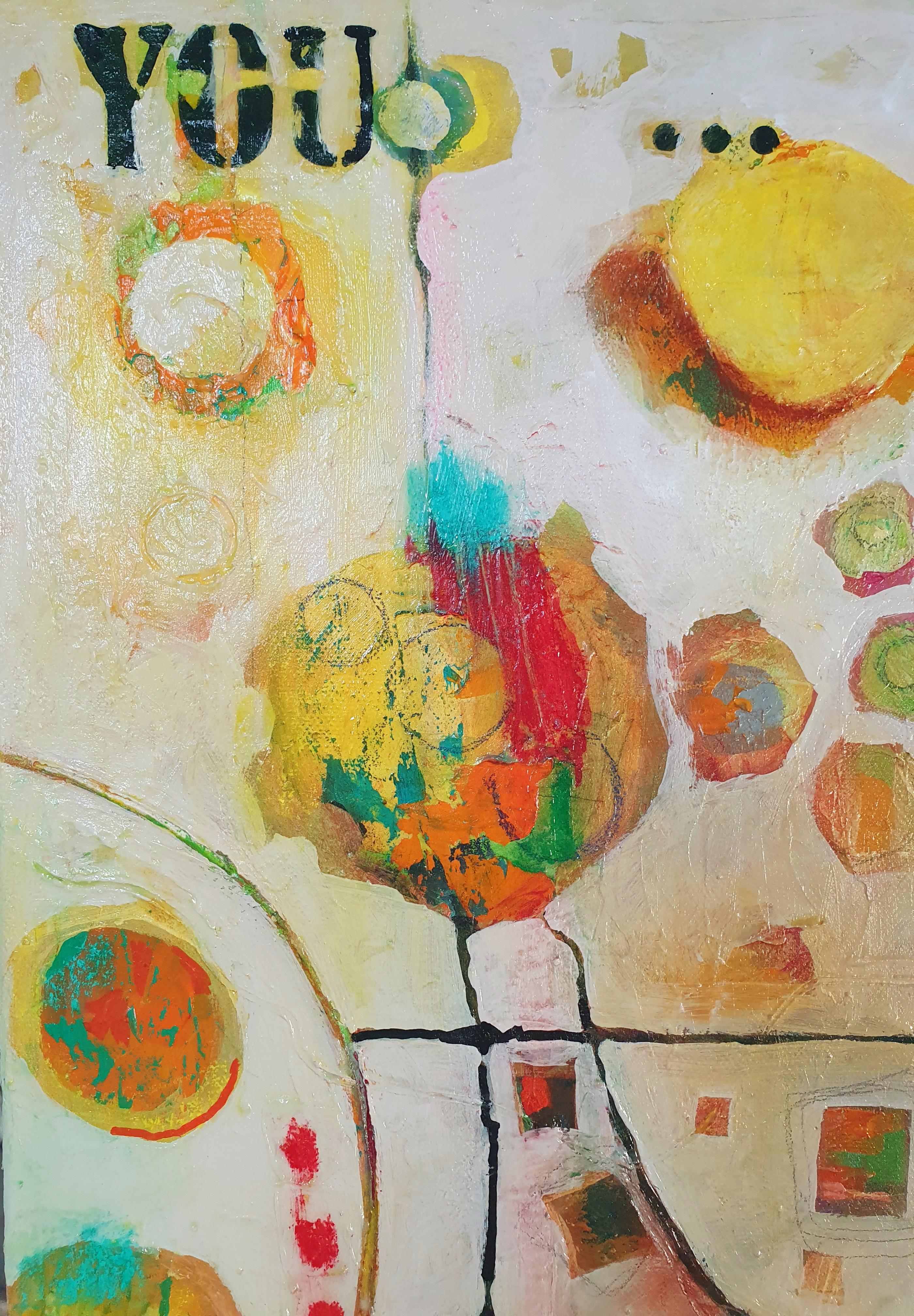 Amongst The Wildflowers - Dichiarazione astratta contemporanea e audace di grande effetto - Painting di Karnish Art