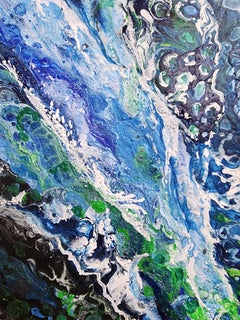 Avatar - Earth and Stormy Seas Blue Green Painting Striking Art Abstract Freedom