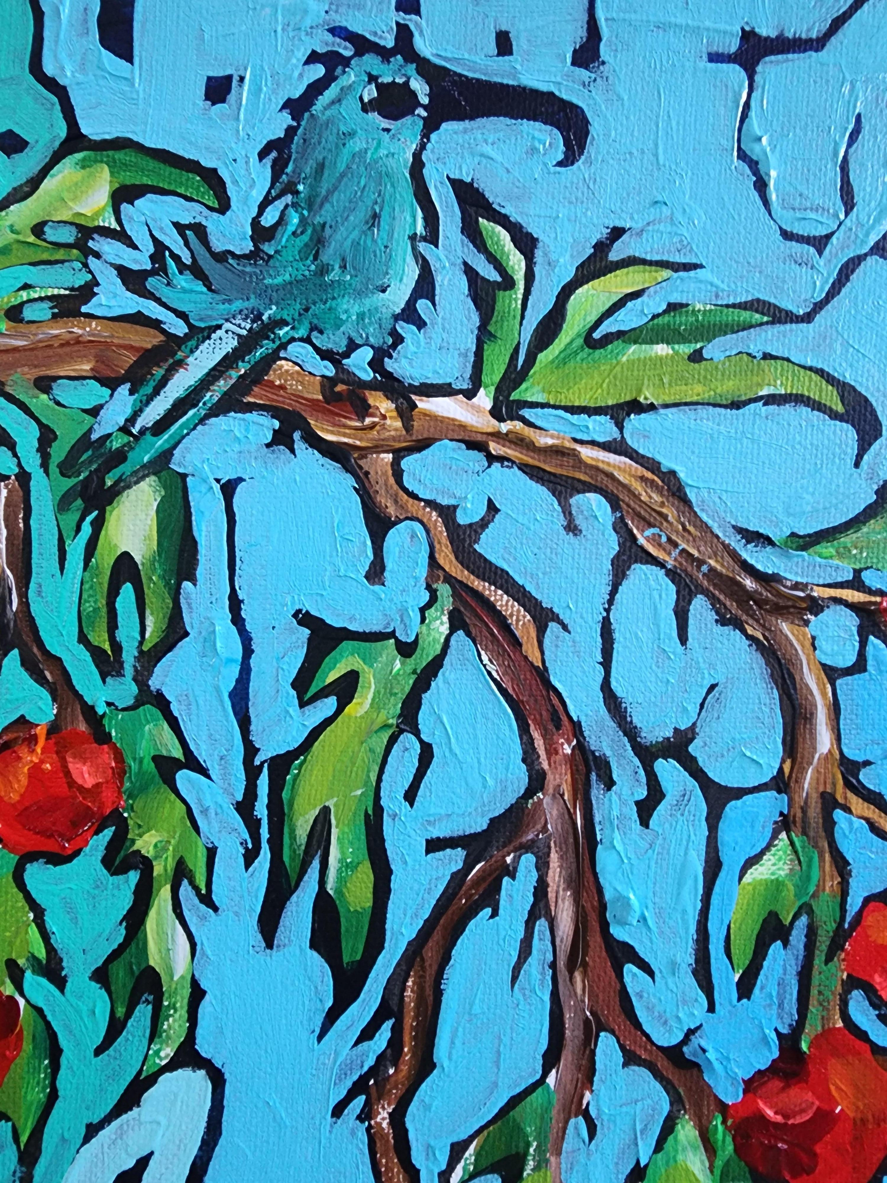 Precioso Perro Azul Día Auténtico Exclusivo Colorido Naturaleza Figurativo Brillante Alegría en venta 10