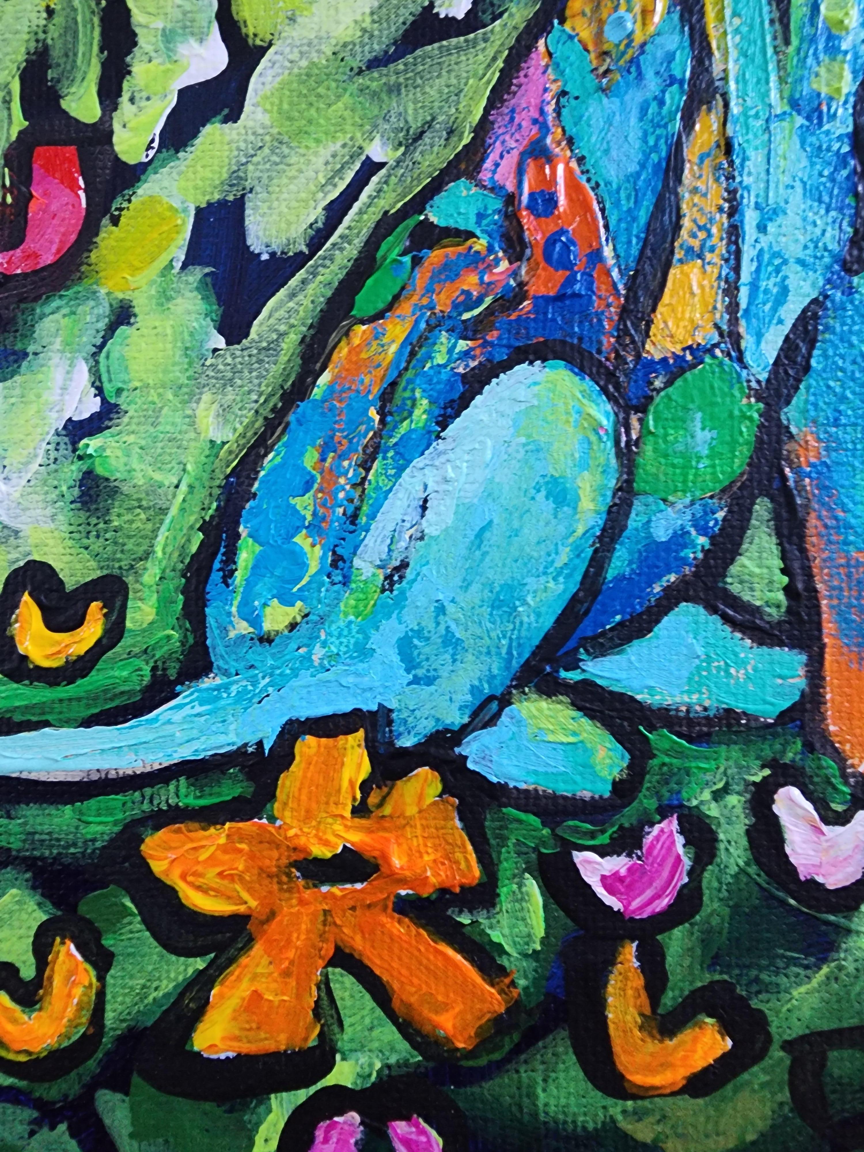 Precioso Perro Azul Día Auténtico Exclusivo Colorido Naturaleza Figurativo Brillante Alegría en venta 13