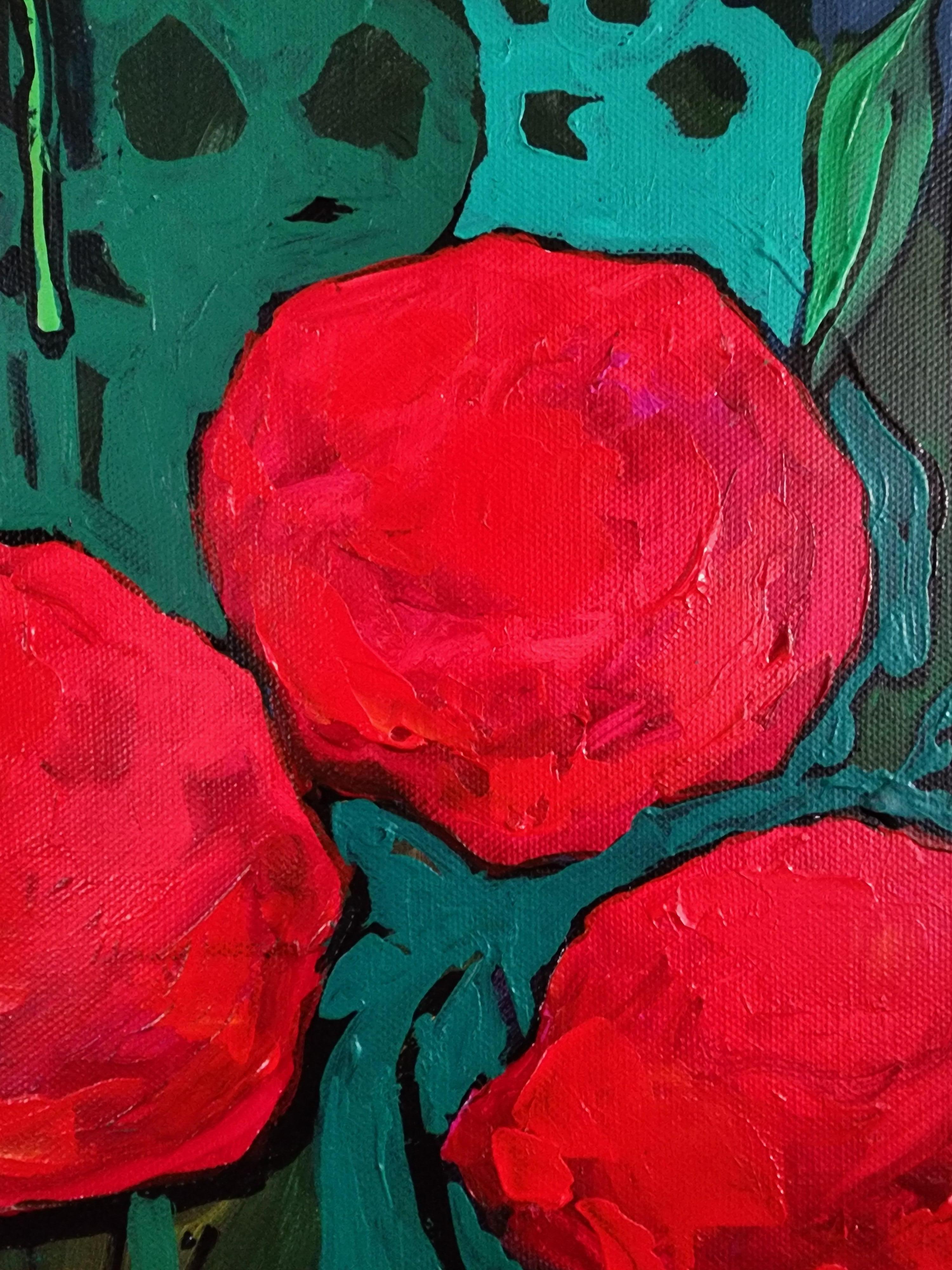 Une belle floraison  Fleur Couleur Investissement Nature Floral Paysage Terre Mère - Expressionnisme abstrait Painting par Karnish Art