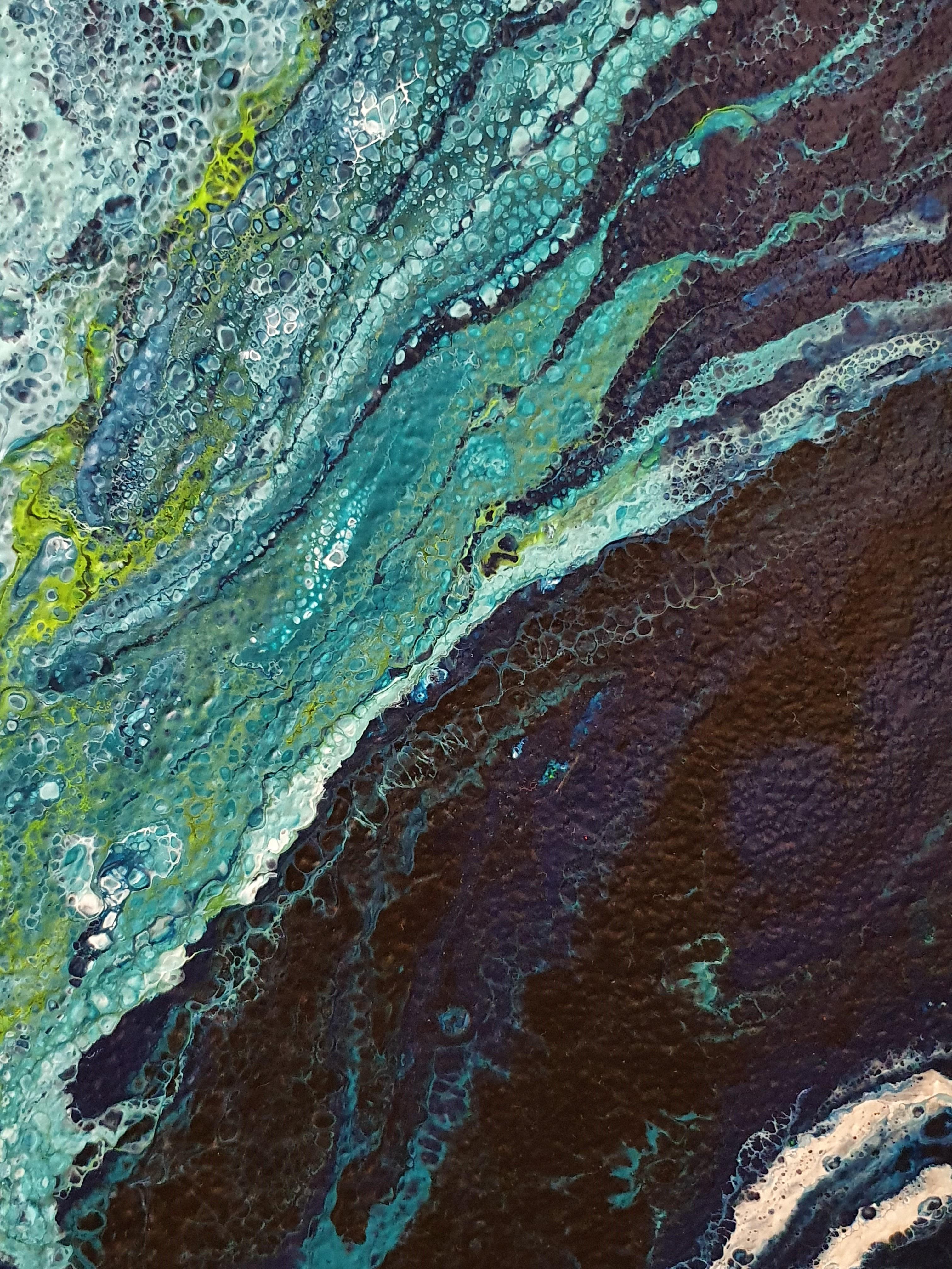 Blaue Malerei Abstrakt Zeitgenössisch Modern Kunstwerk Investition Emotion Verbunden im Angebot 7