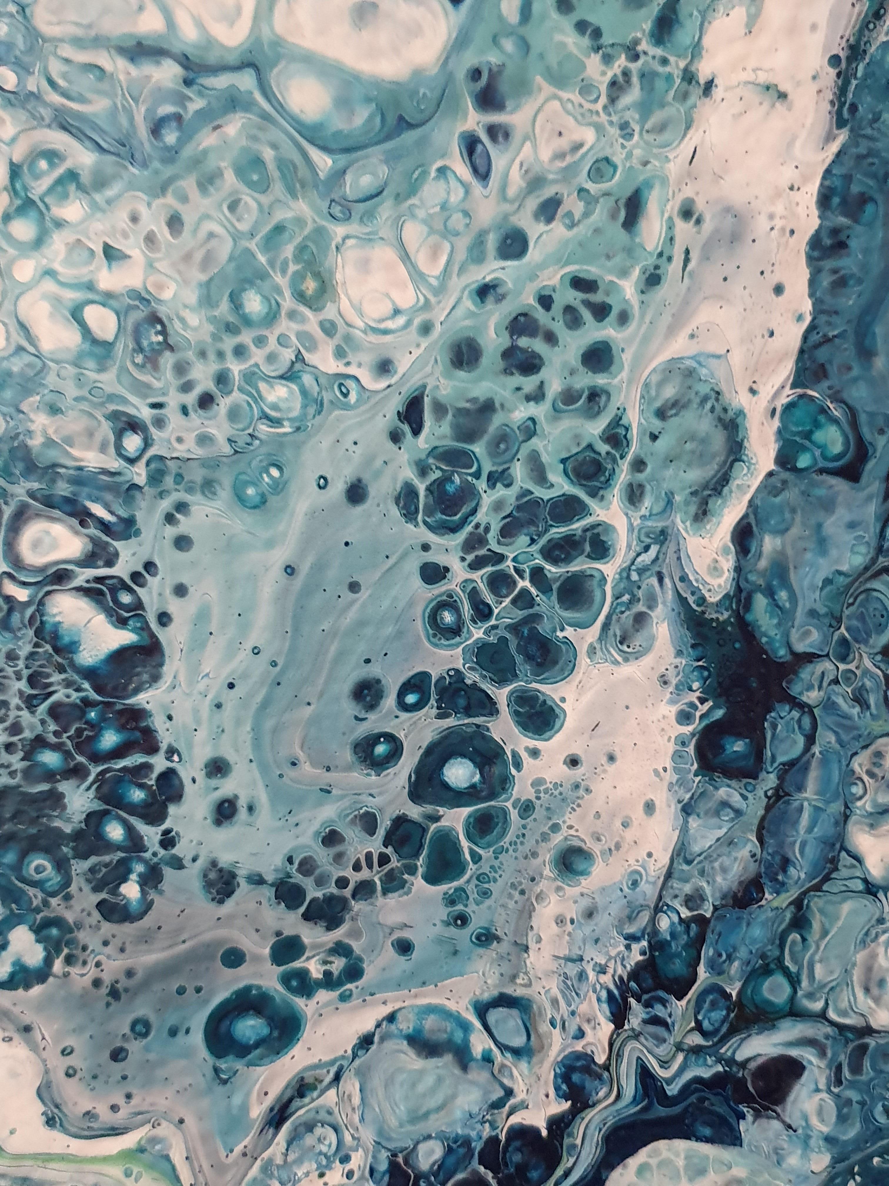 Blaue Malerei Abstrakt Zeitgenössisch Modern Kunstwerk Investition Emotion Verbunden im Angebot 2