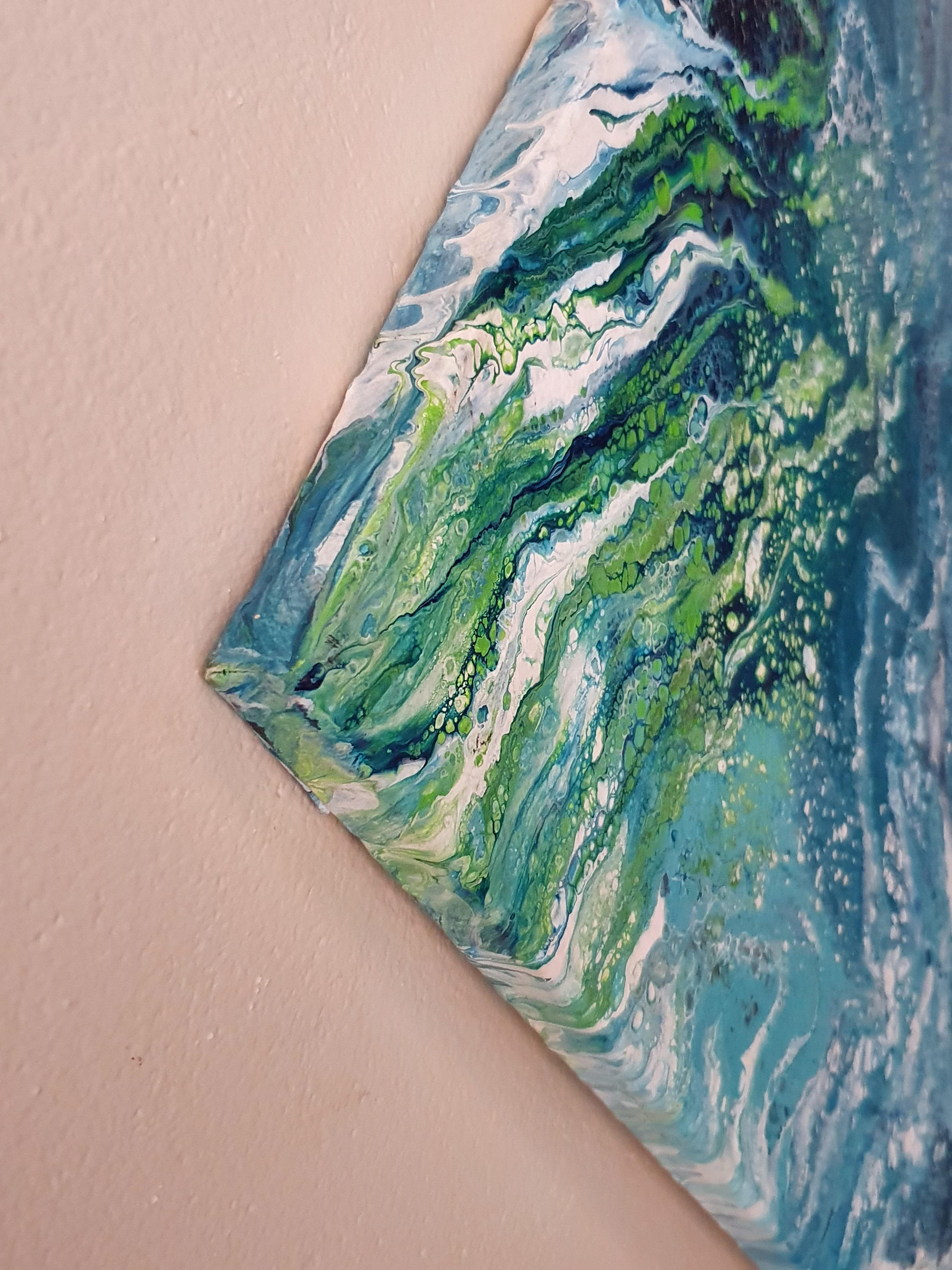 Blaue Malerei Abstrakt Zeitgenössisch Modern Kunstwerk Investition Emotion Verbunden im Angebot 4
