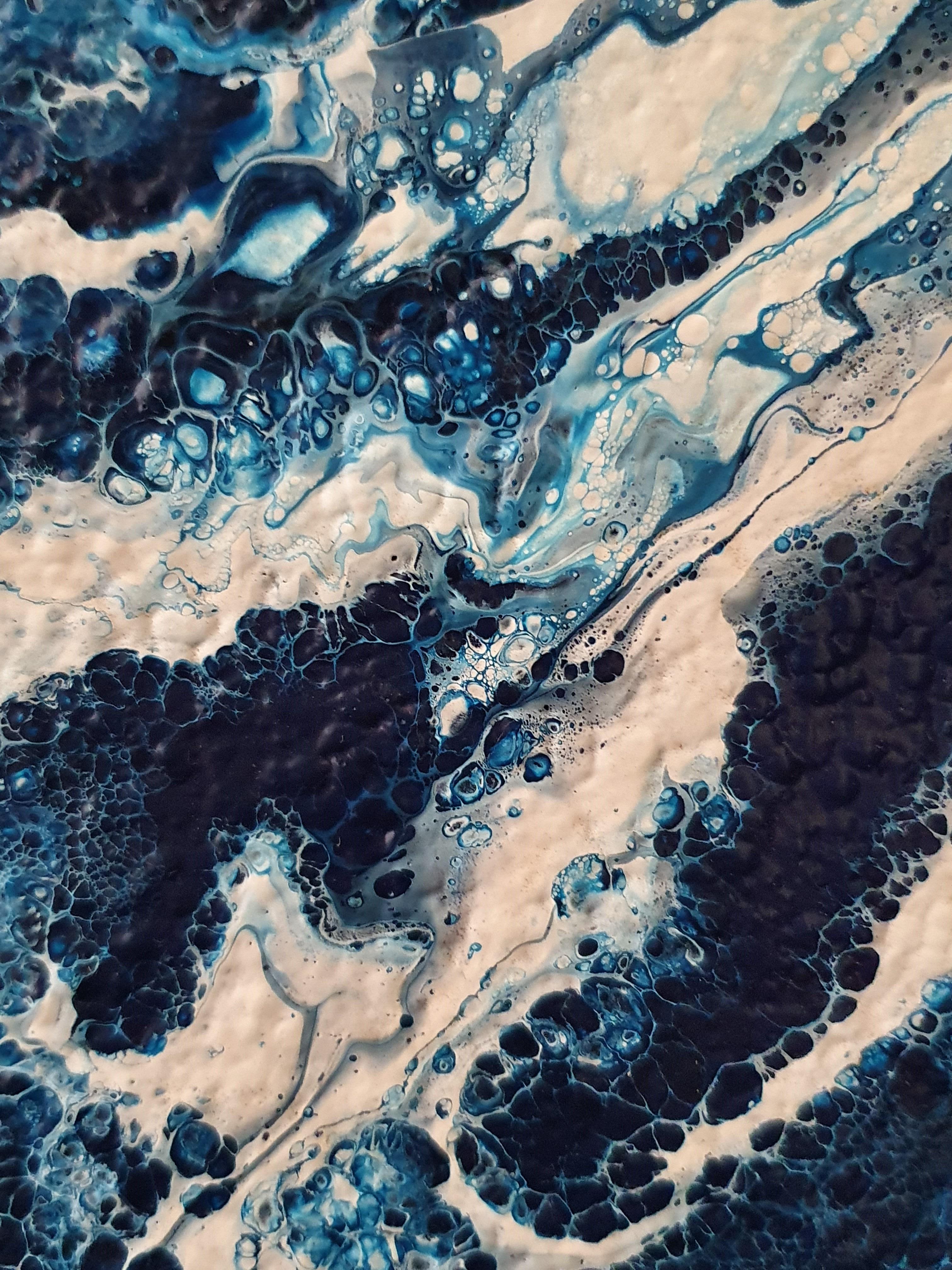 Blaue Malerei Abstrakt Zeitgenössisch Modern Kunstwerk Investition Emotion Verbunden im Angebot 5