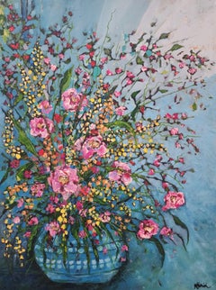 Bountiful Bouquet: Large Floral Painting, Contemporary, Delight, Botanical