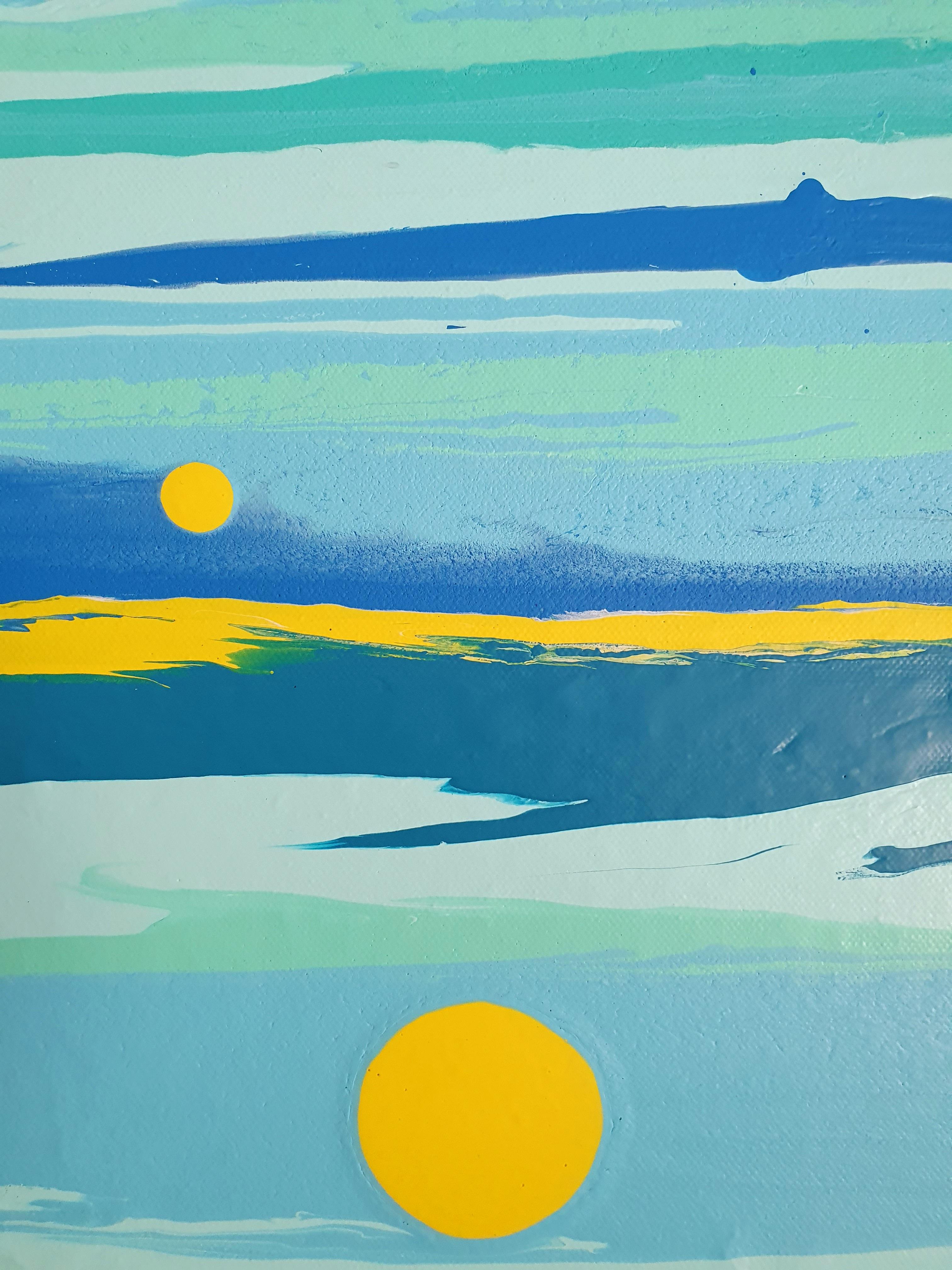Captivated - Art Deco, Moderno, Astratto, Colorato, Minimalismo, Investimento, Audace, Gioia - Painting di Karnish Art
