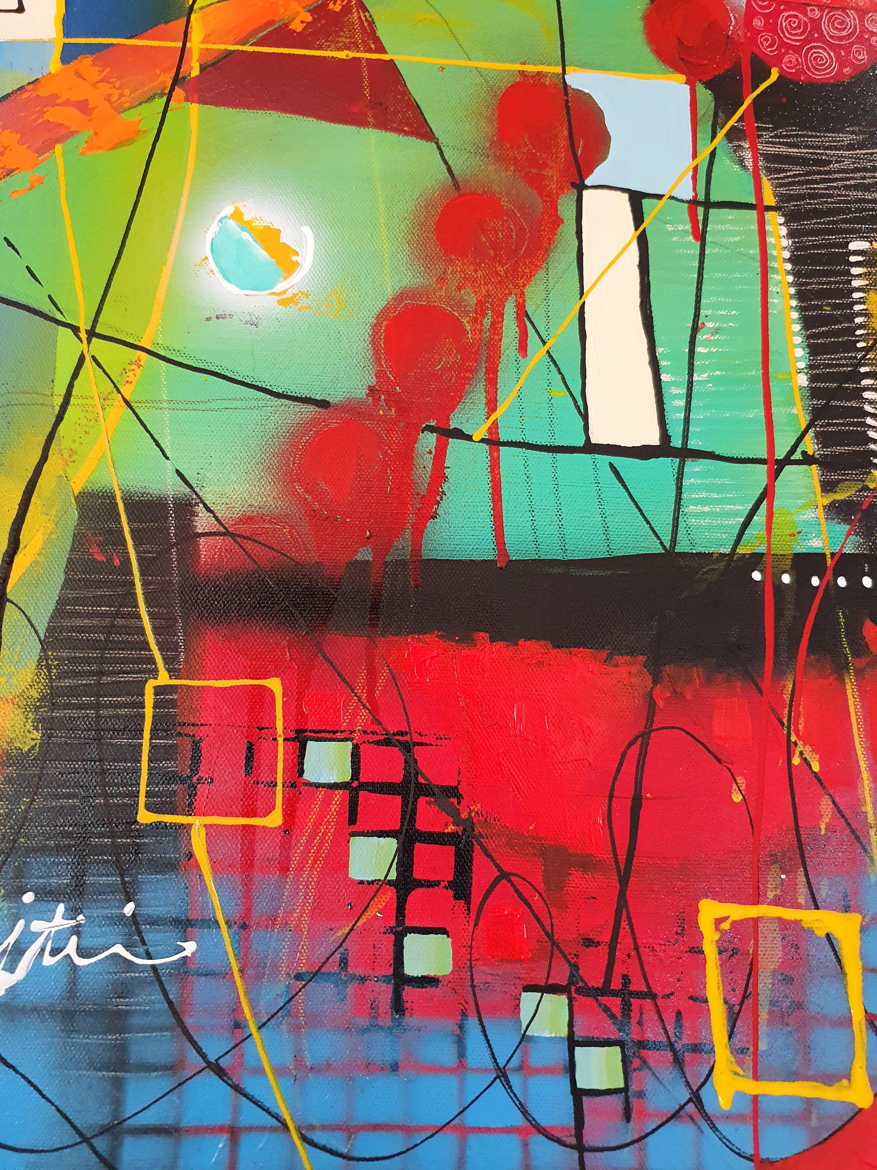 Carnival - Abstract Painting Modern Bold Invest Colorful Large Contemporary Joy For Sale 9