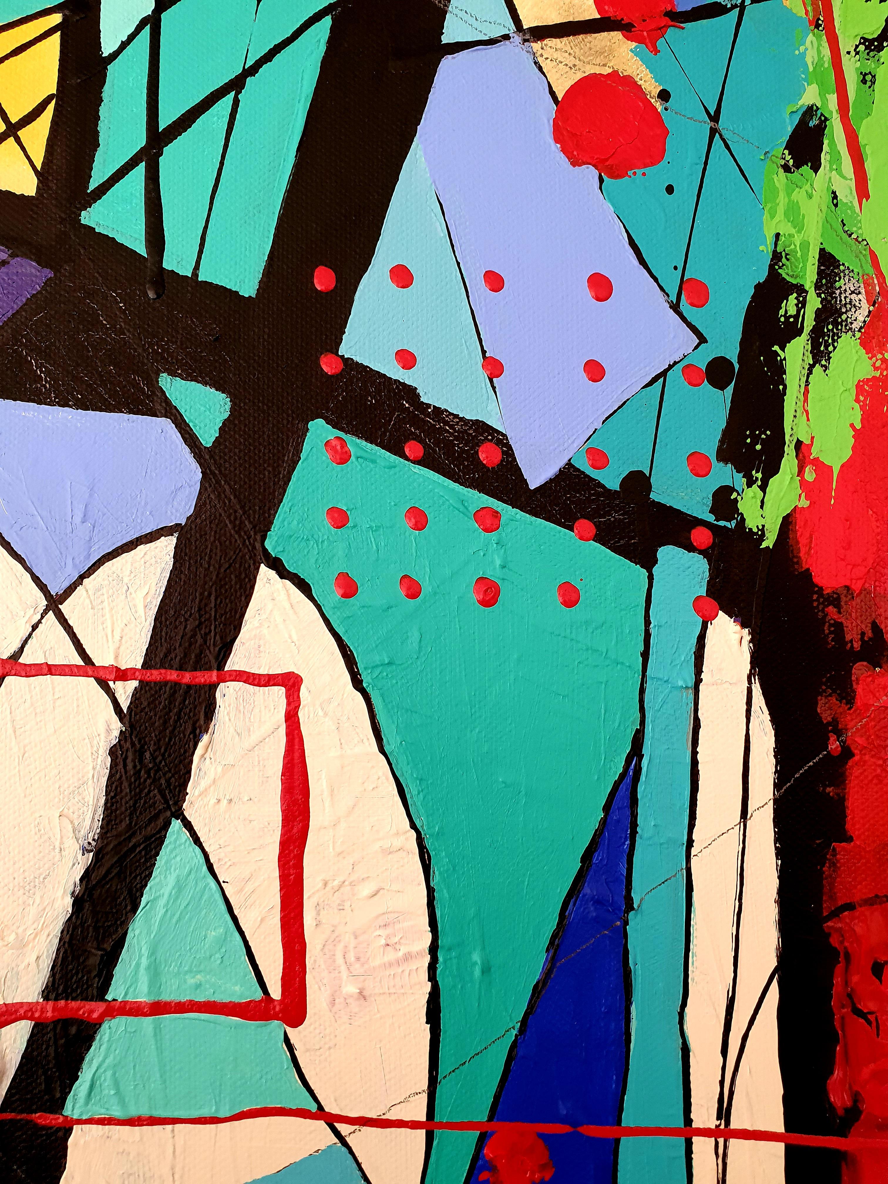 Courage - Abstract, Nature, Rhino, Colorful, Painting, Contemporary, Landscape For Sale 4