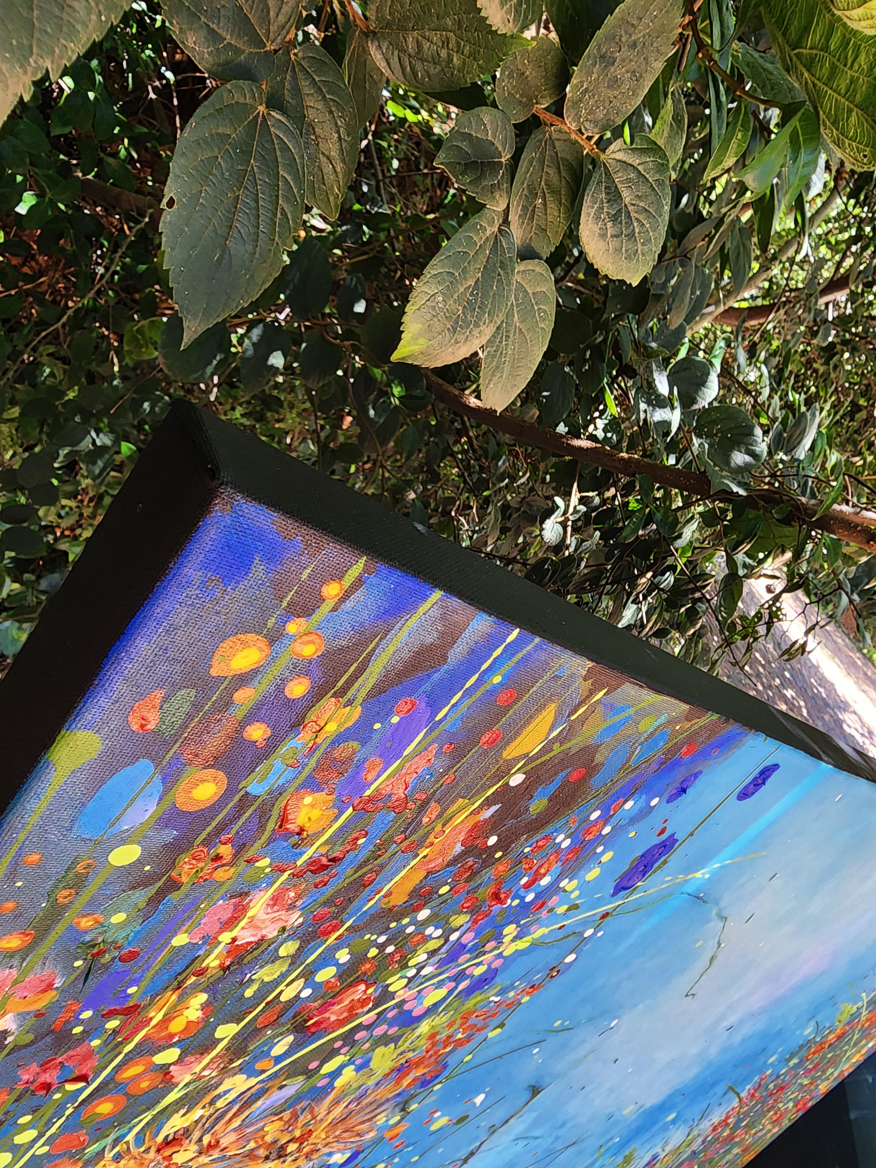 Enchanted - Floral Fantasy Nature Flowers Investment Landscape Mother Earth Joy - Painting de Karnish Art