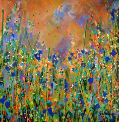 Enchanted - Iris Sunrise - Abstract Floral Colorful Focal Bright Beauty Flores