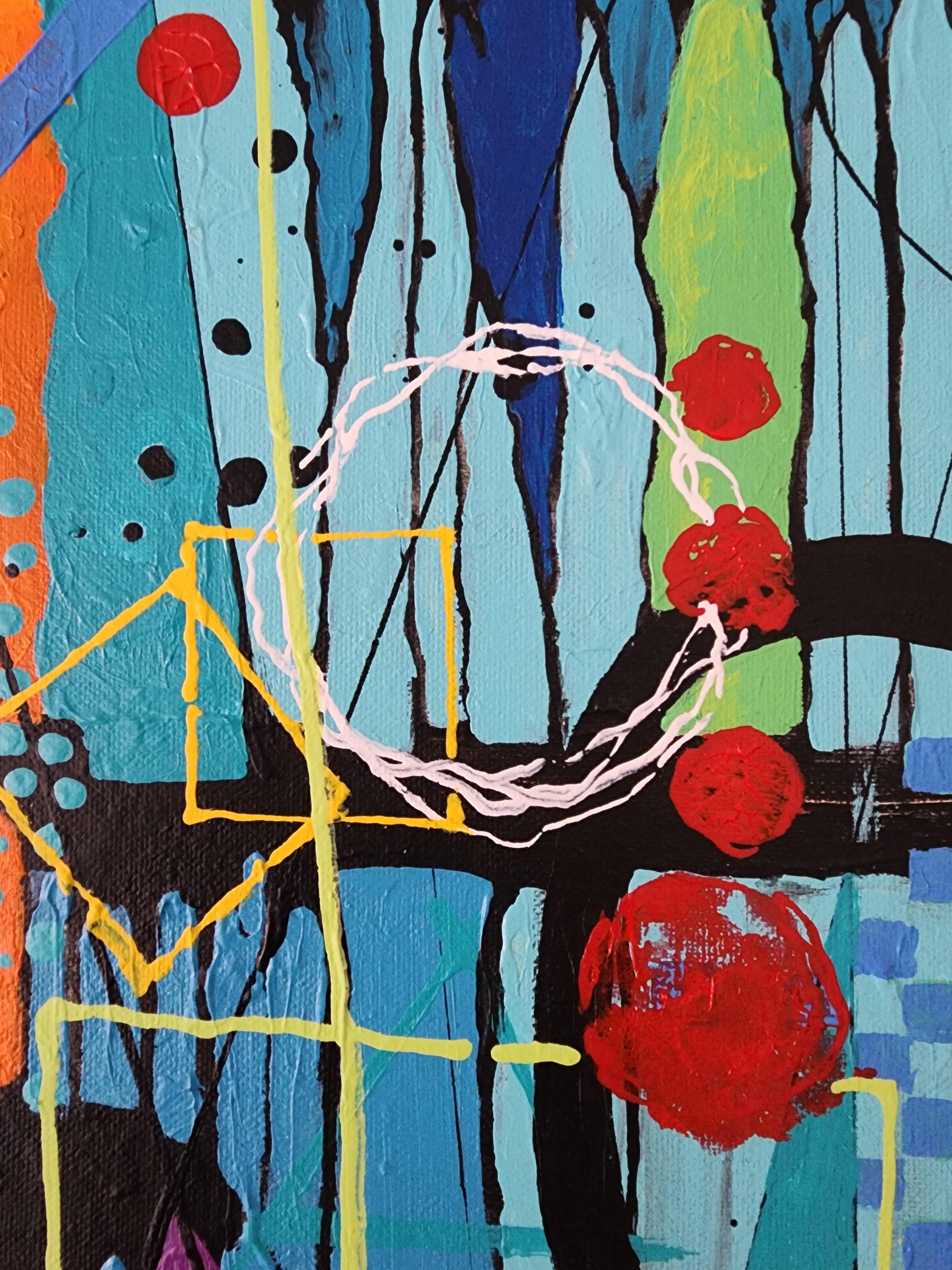 Evanescence Painting Large Contemporary Bold Blue Statement Figurative Modern For Sale 8