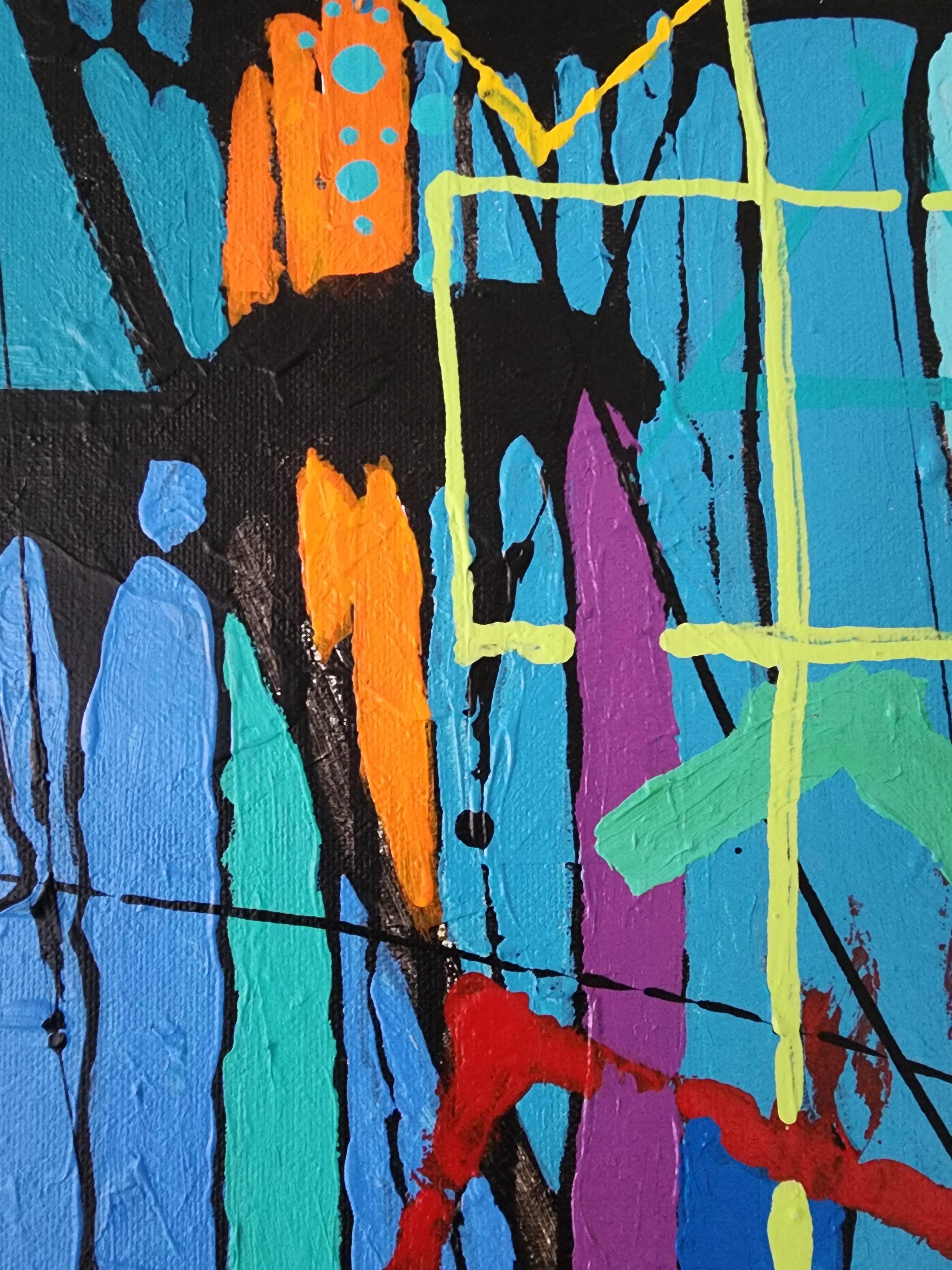 Evanescence Painting Large Contemporary Bold Blue Statement Figurative Modern For Sale 9