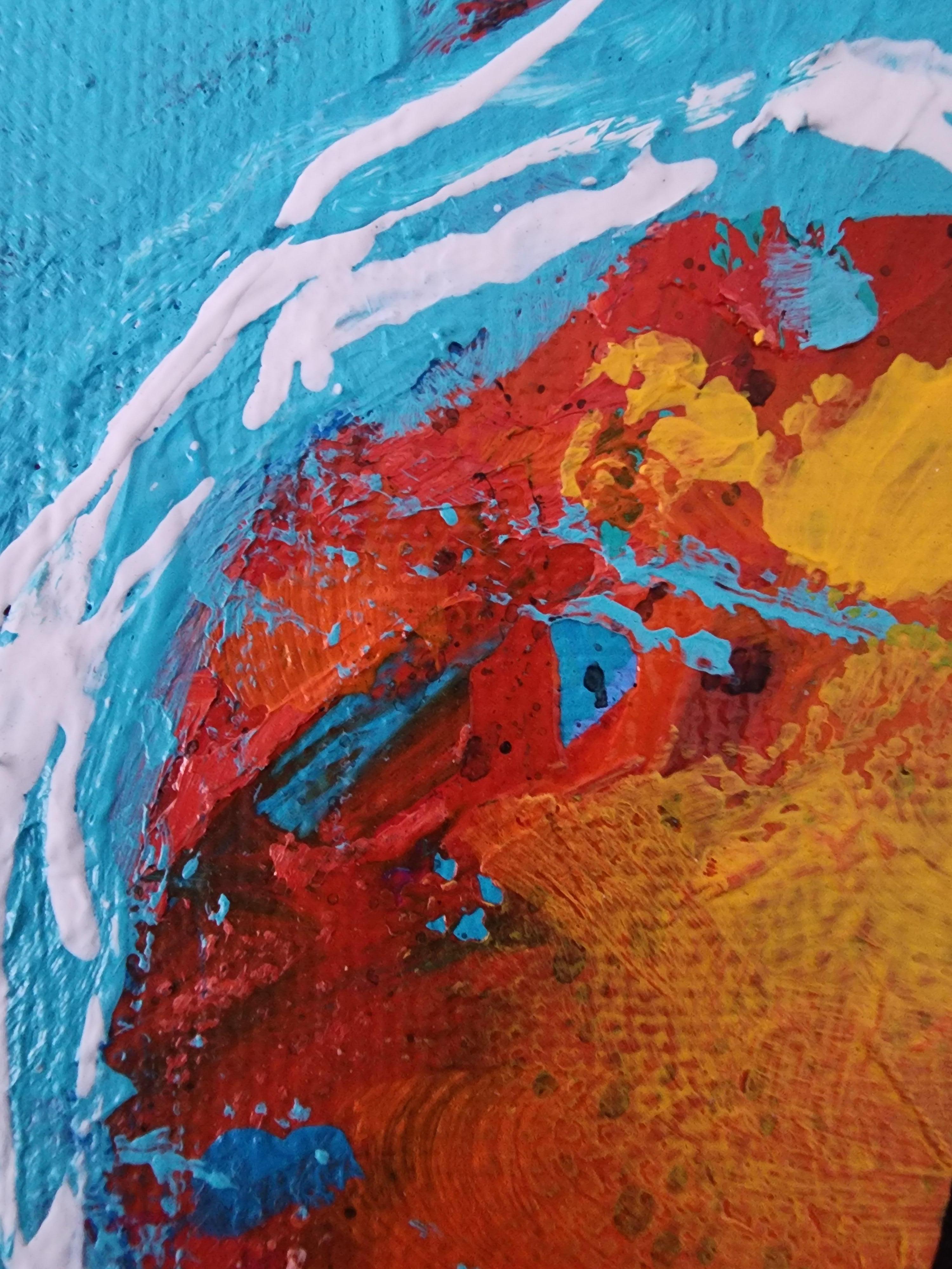 Evanescence Painting Large Contemporary Bold Blue Statement Figurative Modern For Sale 12