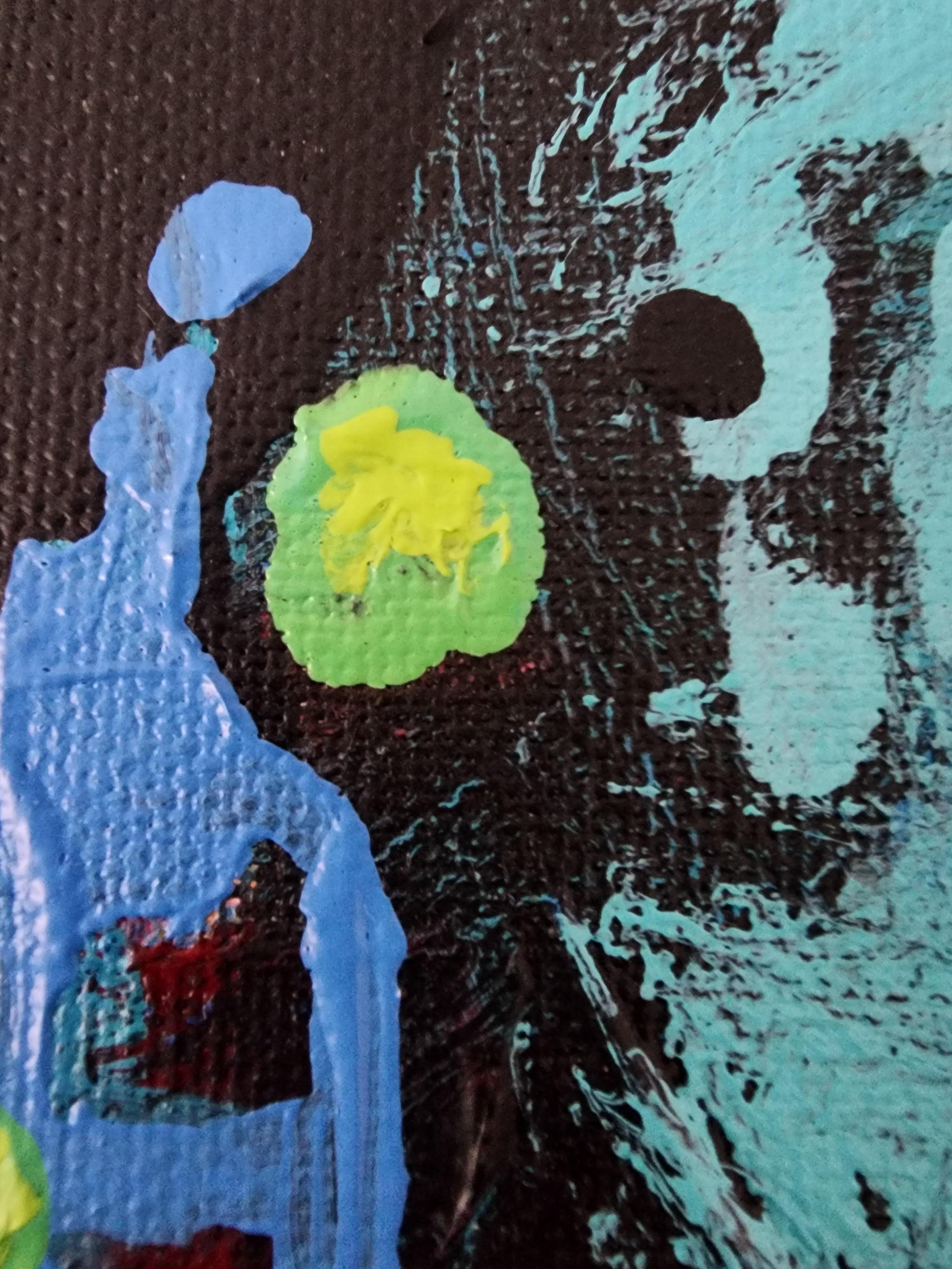 Evanescence Painting Large Contemporary Bold Blue Statement Figurative Modern For Sale 13
