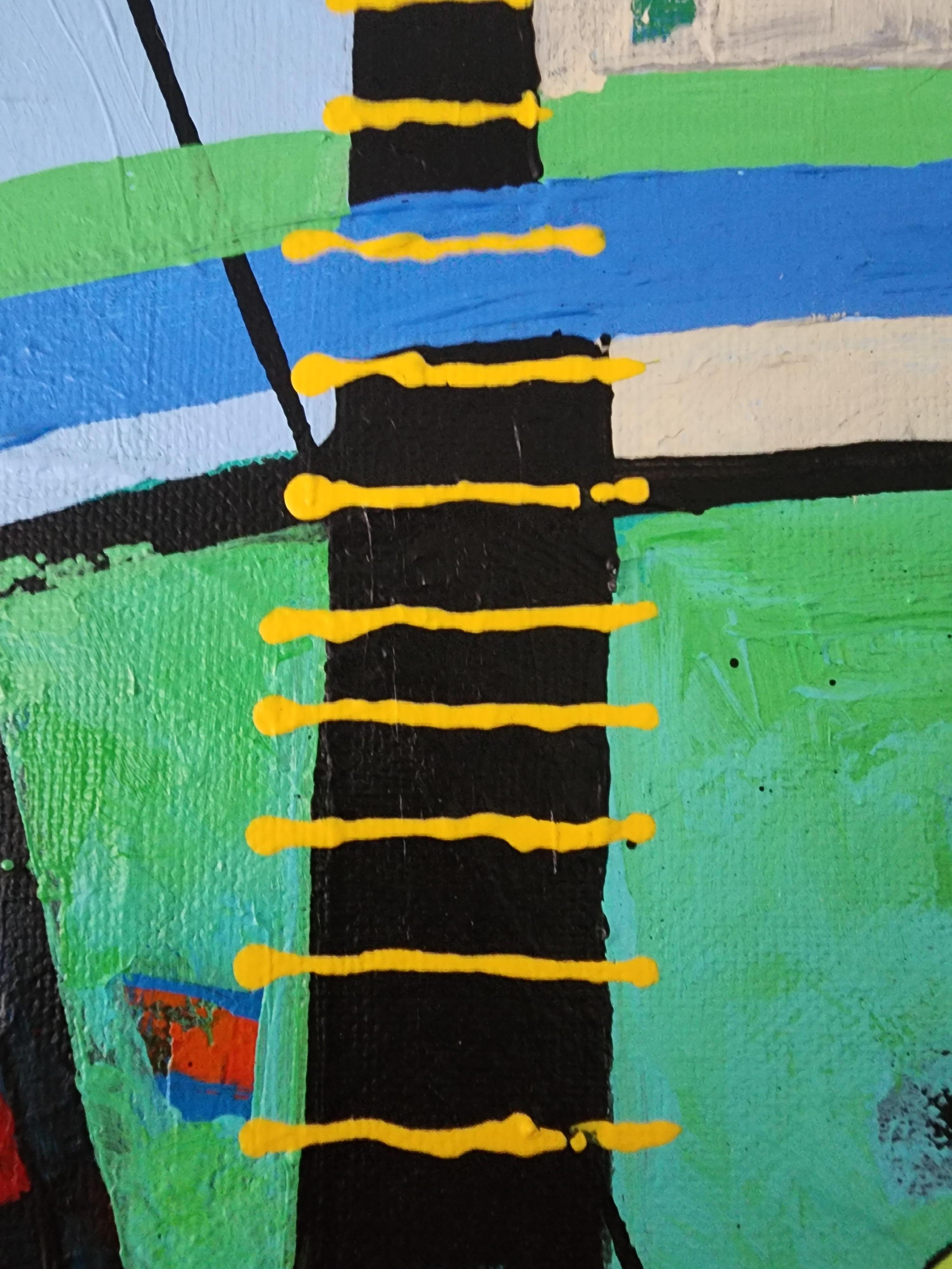 Evanescence Painting Large Contemporary Bold Blue Statement Figurative Modern For Sale 15