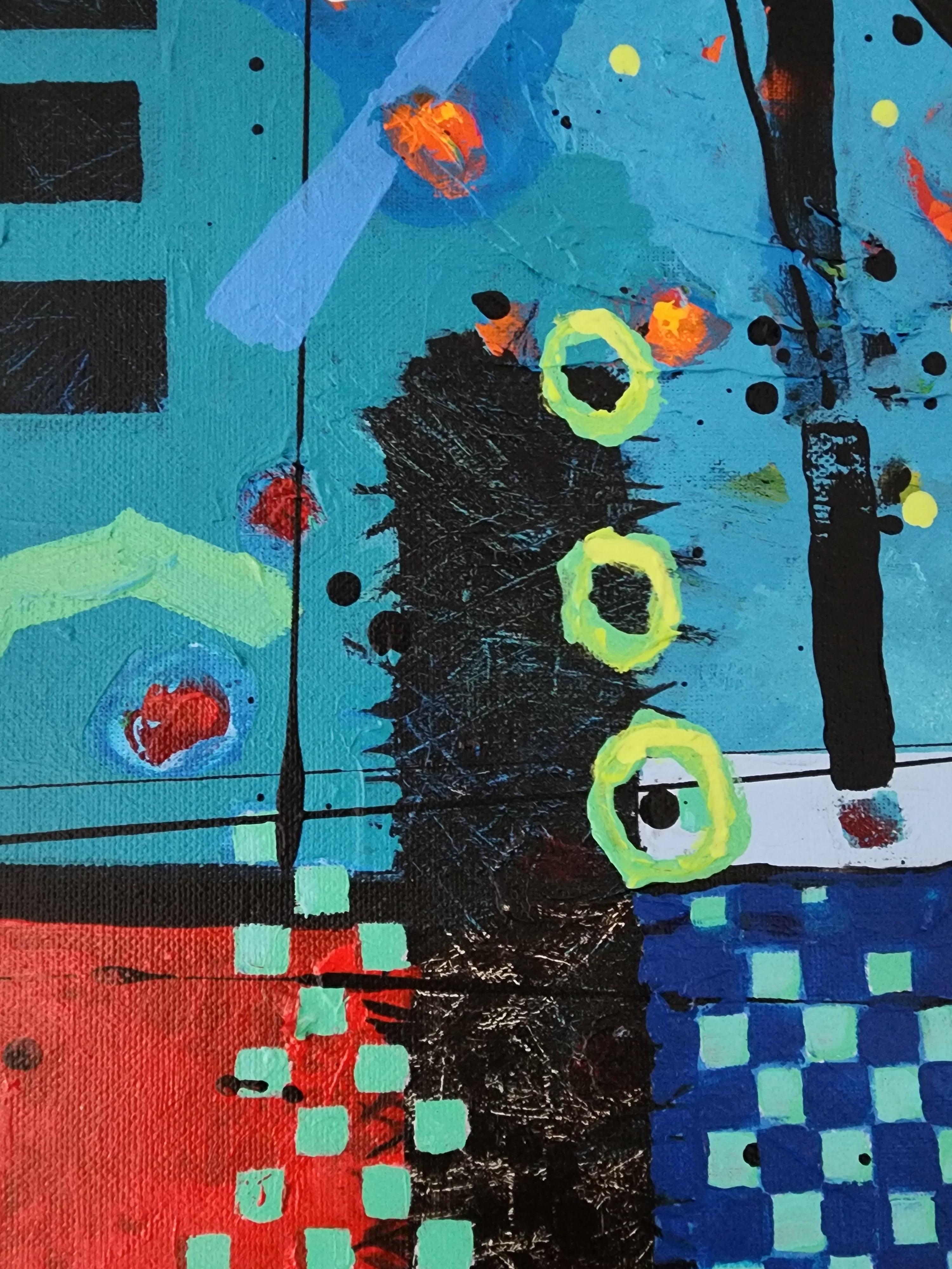 Evanescence Painting Large Contemporary Bold Blue Statement Figurative Modern For Sale 4
