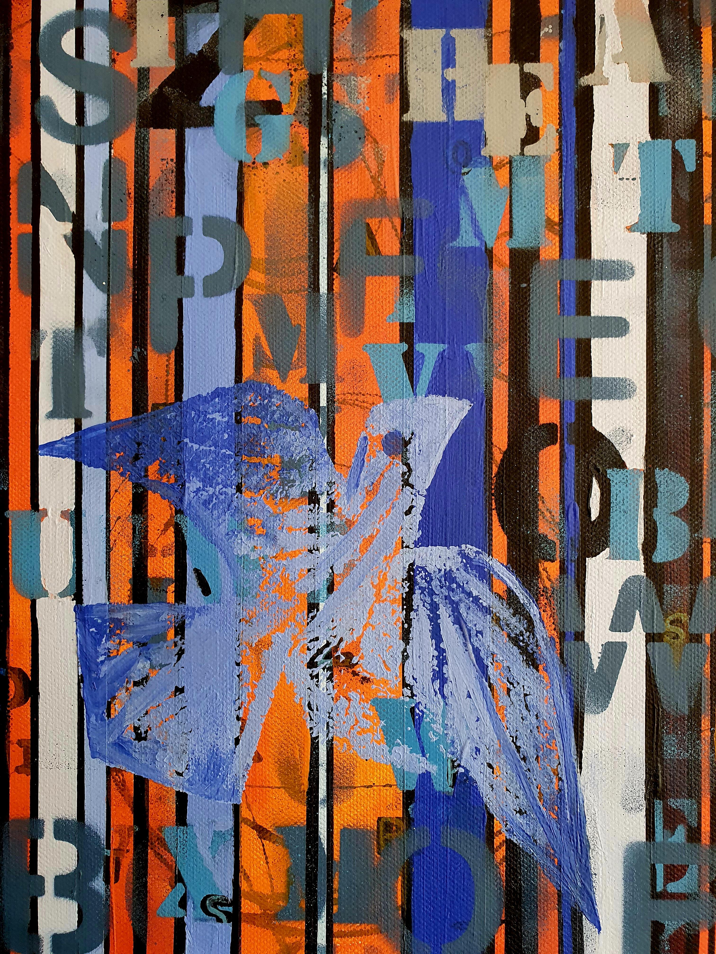 Espressione in volo - Astratto, Colorato, Pittura, Contemporaneo, Gioia, Investire in vendita 5