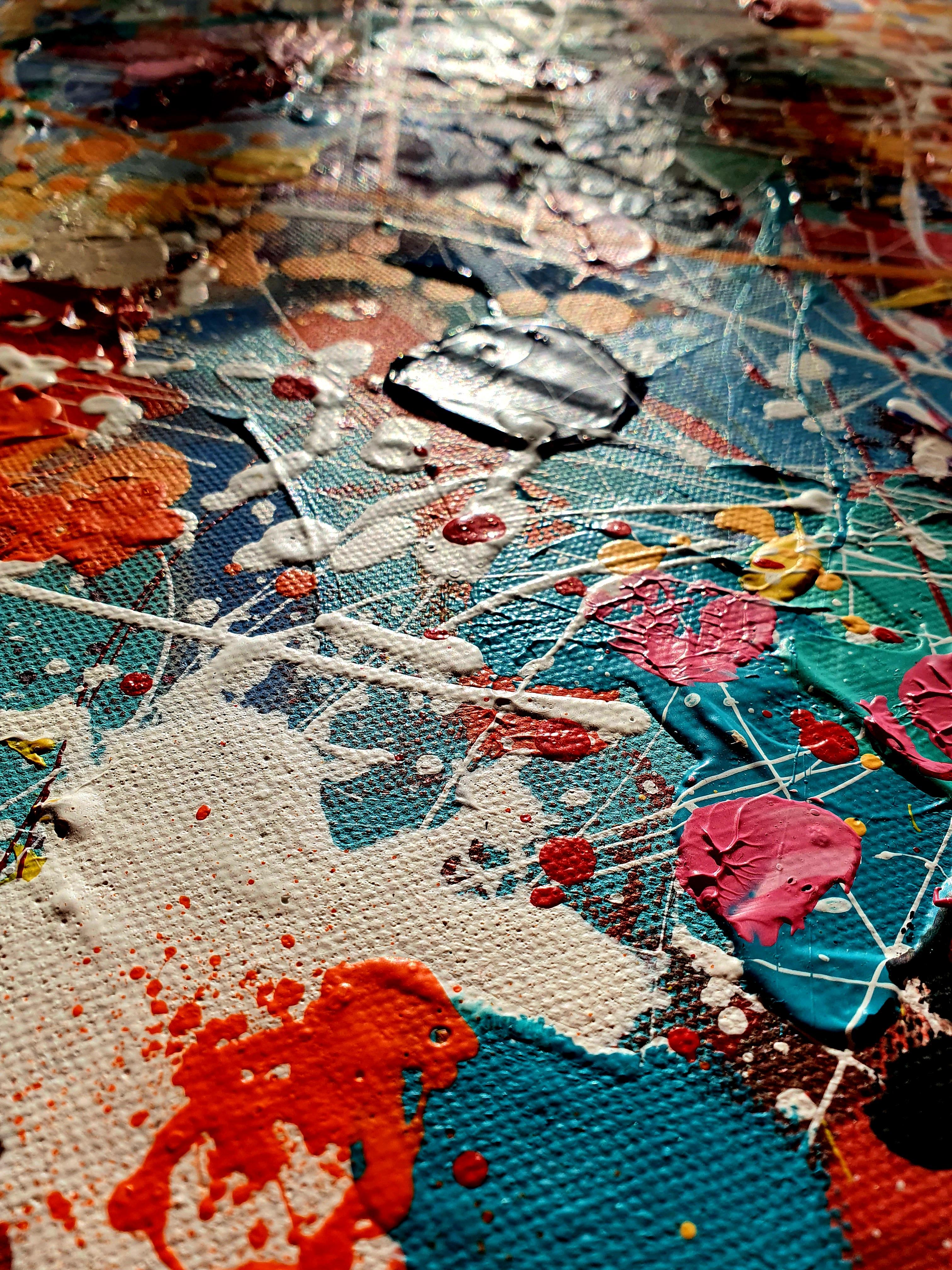 Festival della Gioia - Espressionismo astratto Delizia colorata Gioia Dichiarazione di texture - Painting di Karnish Art