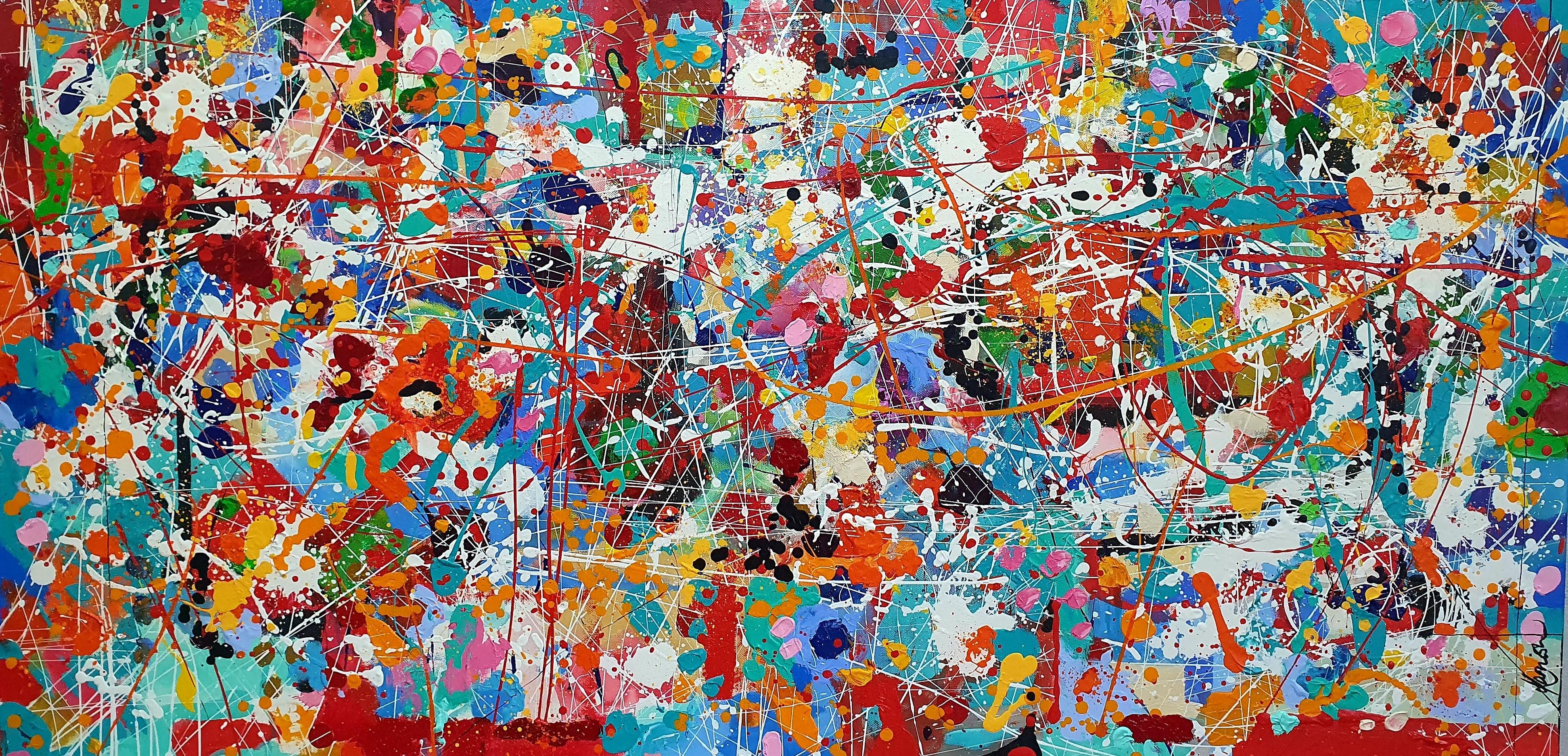 Abstract Painting di Karnish Art - Festival della Gioia - Espressionismo astratto Delizia colorata Gioia Dichiarazione di texture