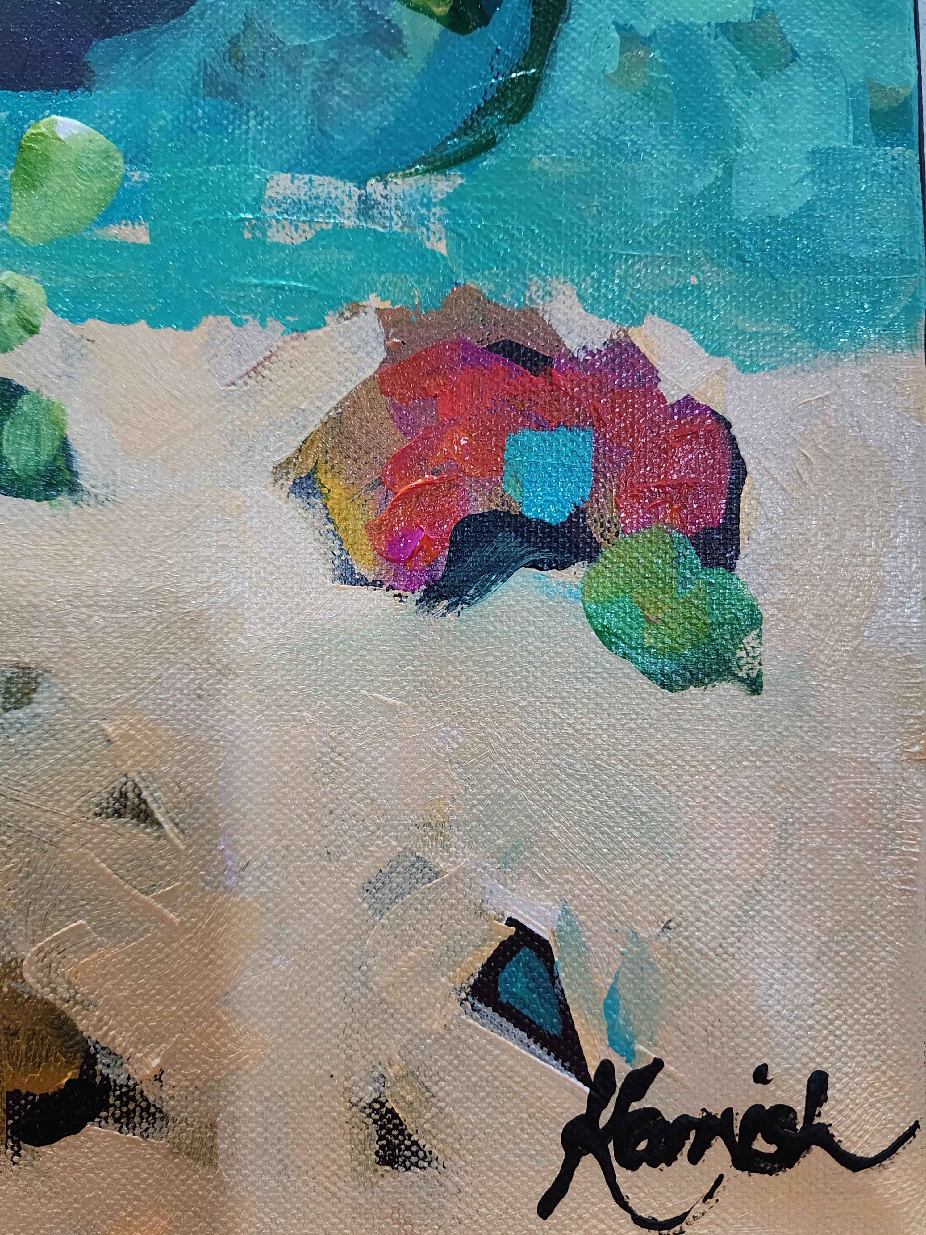 Title: Let the Light Shine Through

Floral Abstract Still-life Painting Contemporary Expressionist Invest Abundance Flowers Vase

In this piece, I captured abundance and an experience of renewal in this floral bouquet with it's striking vase.
I