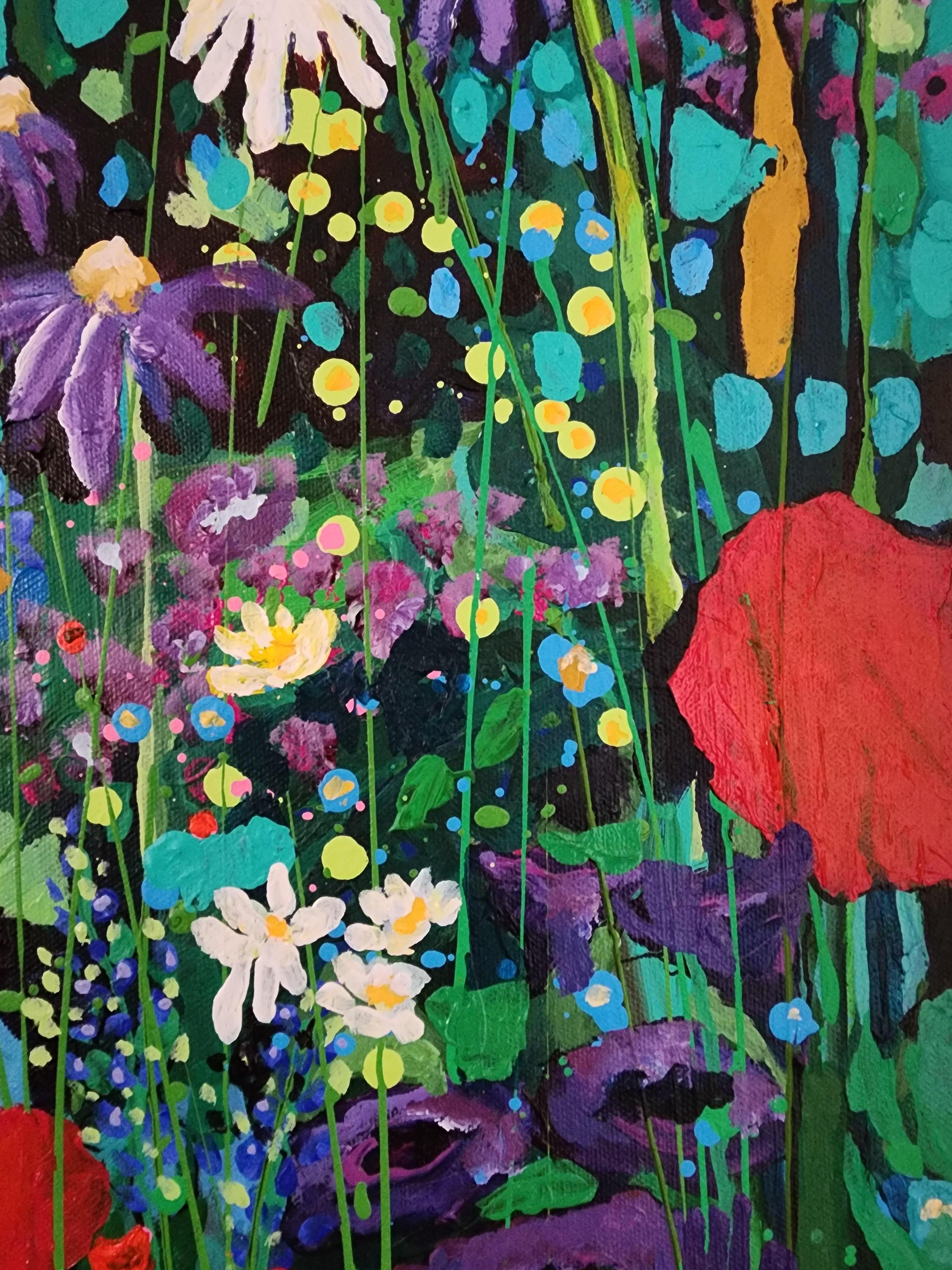 Fantasia floreale - Nature Abstract Bold Statement Colorful Invest Striking Delight in vendita 5
