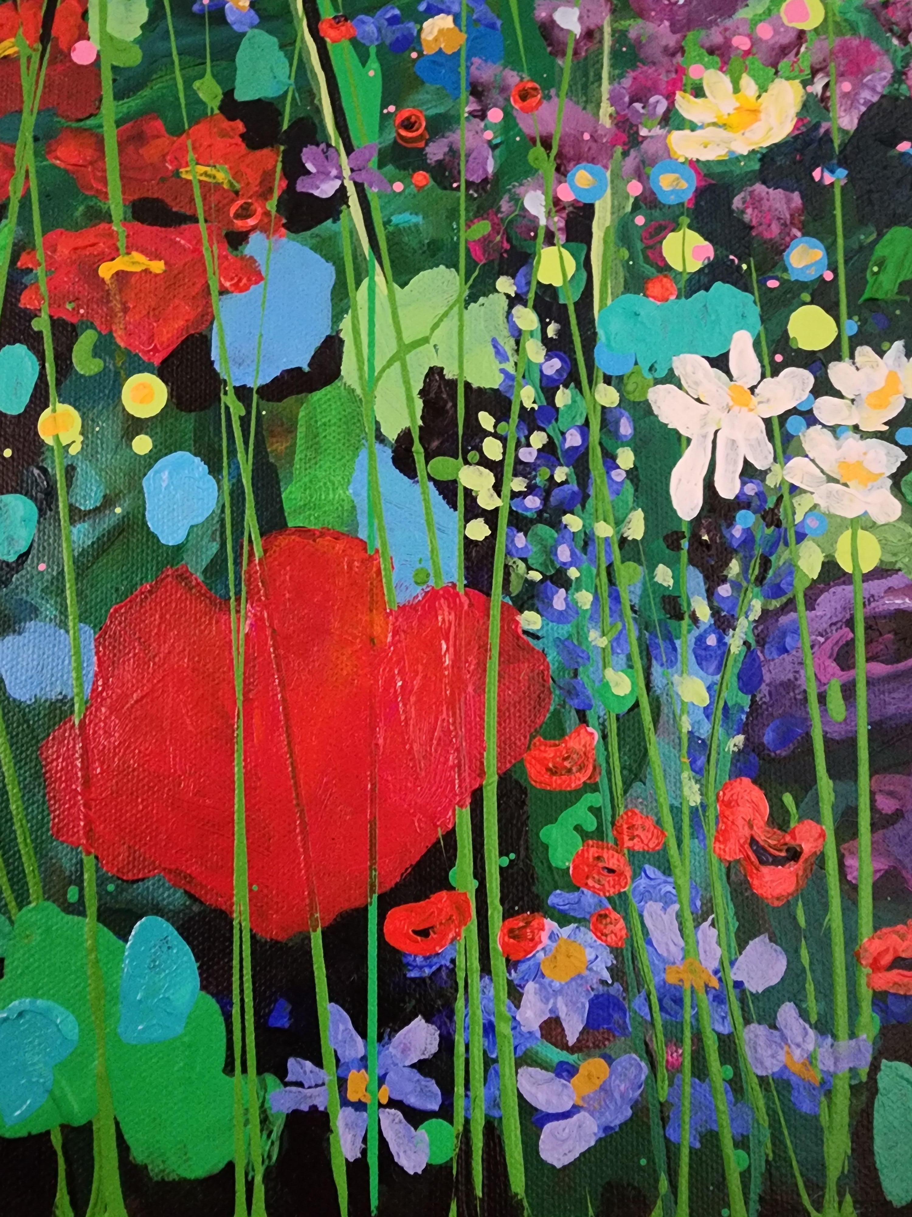 Fantasia floreale - Nature Abstract Bold Statement Colorful Invest Striking Delight in vendita 6