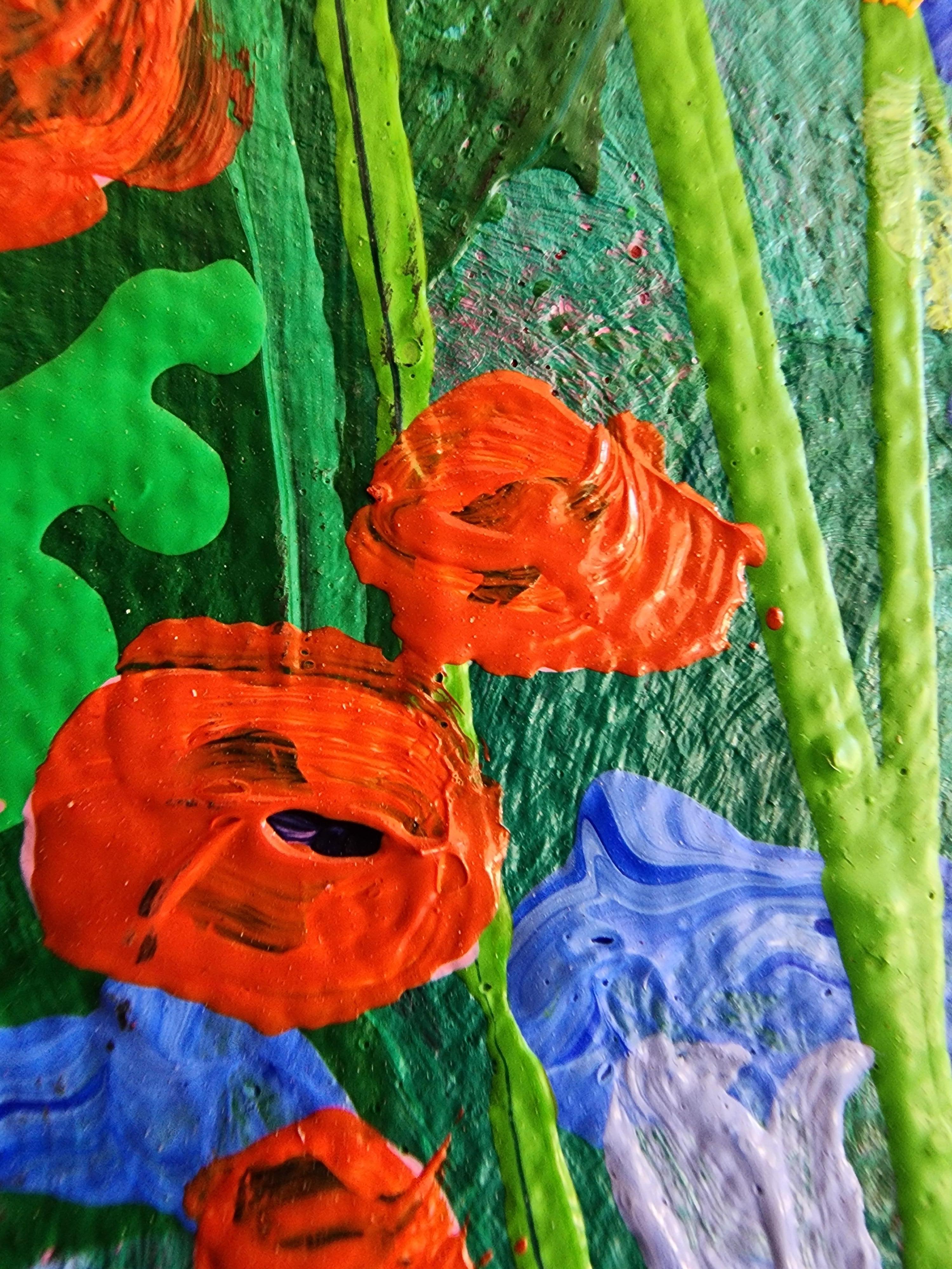 Fantasia floreale - Nature Abstract Bold Statement Colorful Invest Striking Delight in vendita 9