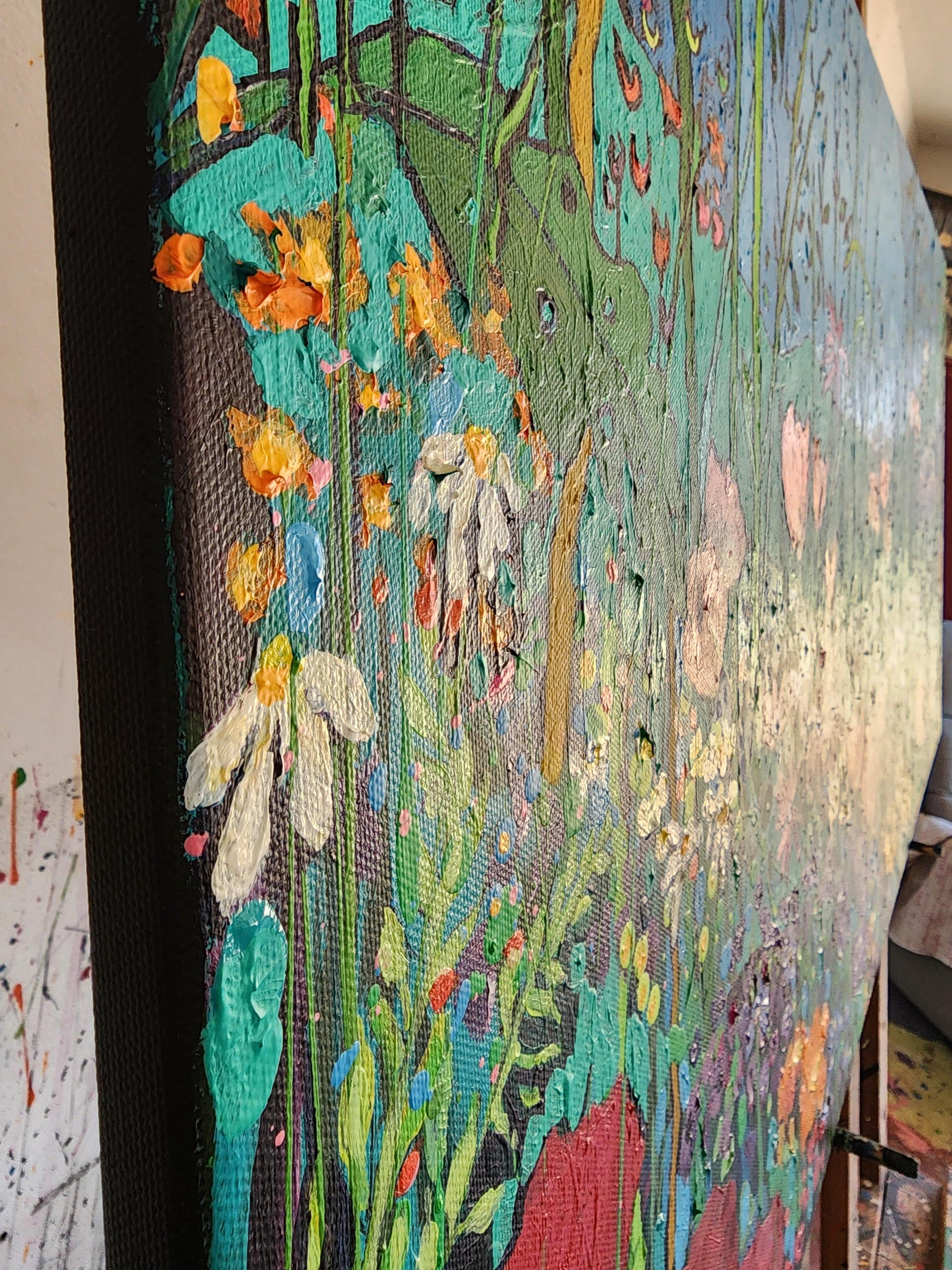 Fantasia floreale - Nature Abstract Bold Statement Colorful Invest Striking Delight in vendita 10