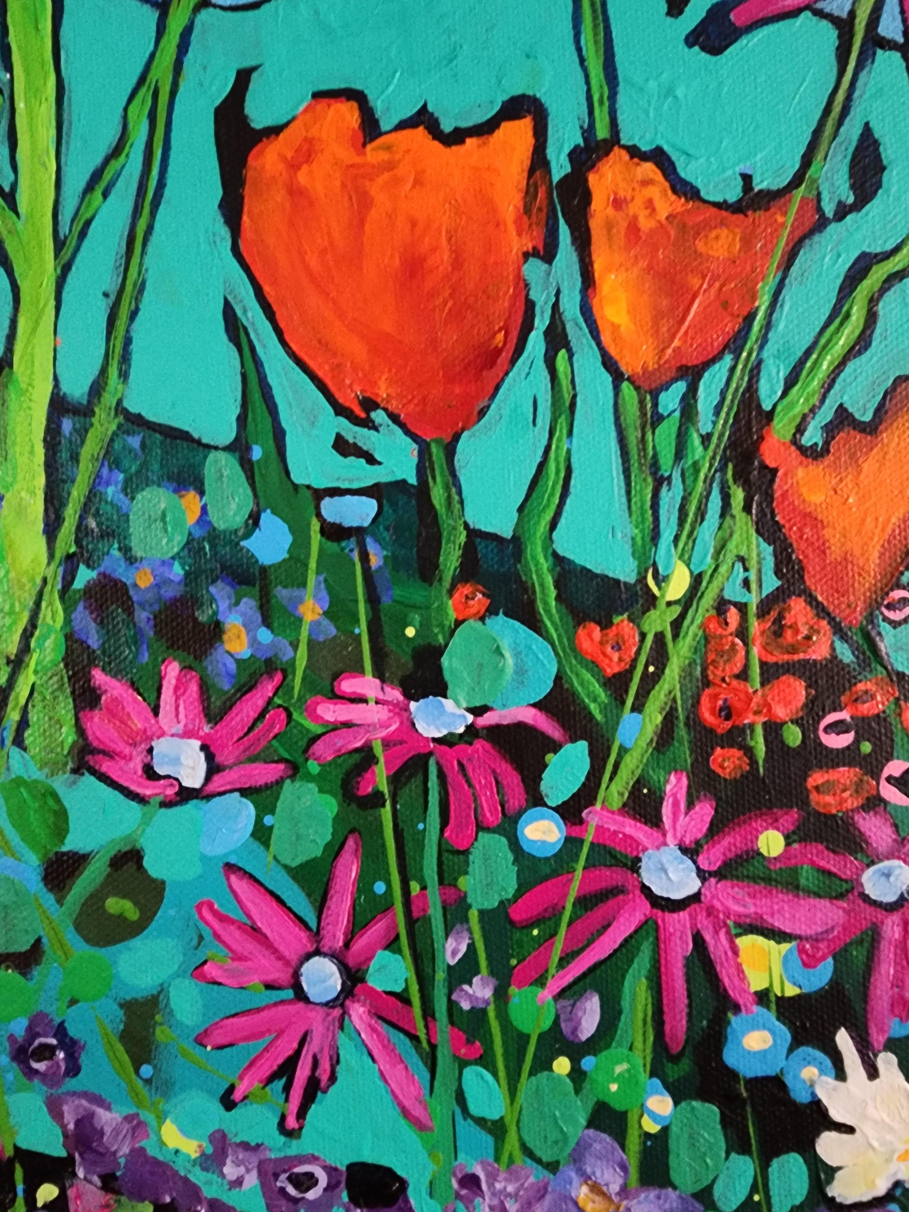 Fantasia floreale - Nature Abstract Bold Statement Colorful Invest Striking Delight in vendita 1