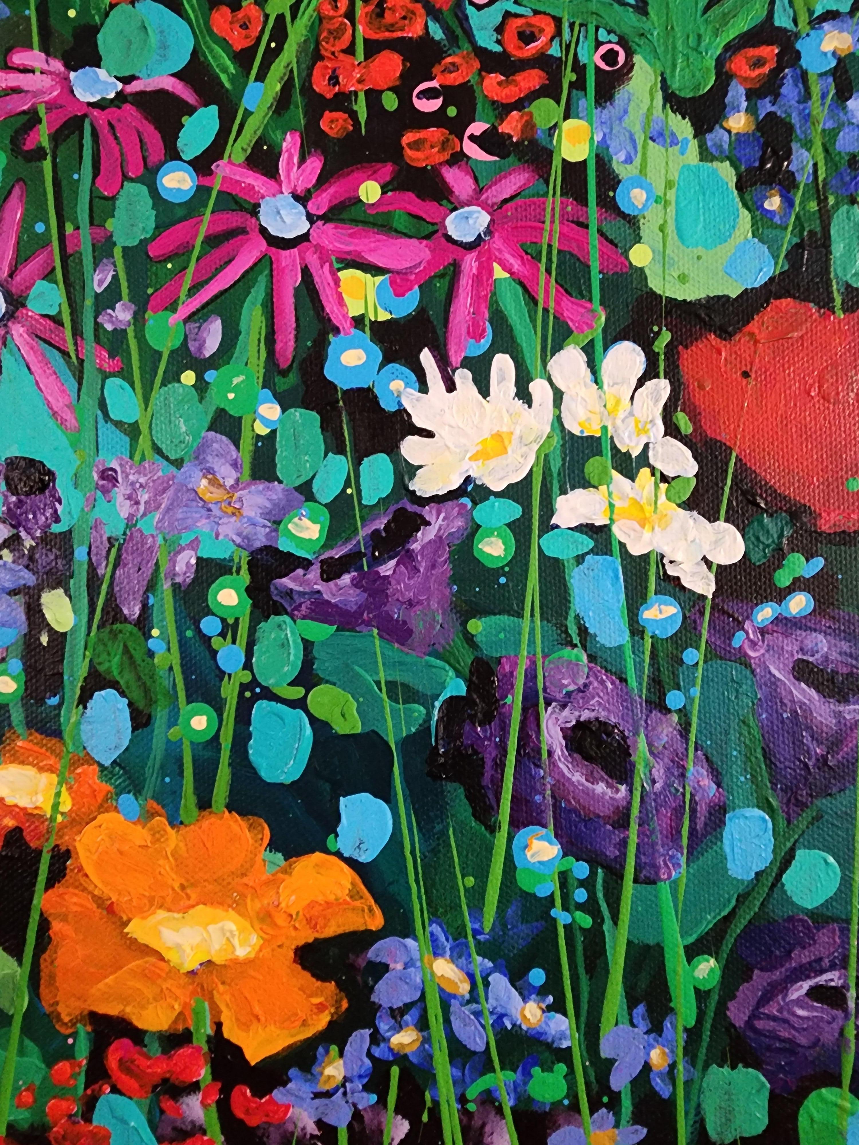 Fantasia floreale - Nature Abstract Bold Statement Colorful Invest Striking Delight in vendita 2