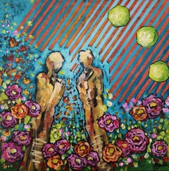 Generosity: Abstract Painting in Figurative Maximalism, 51x51 cm