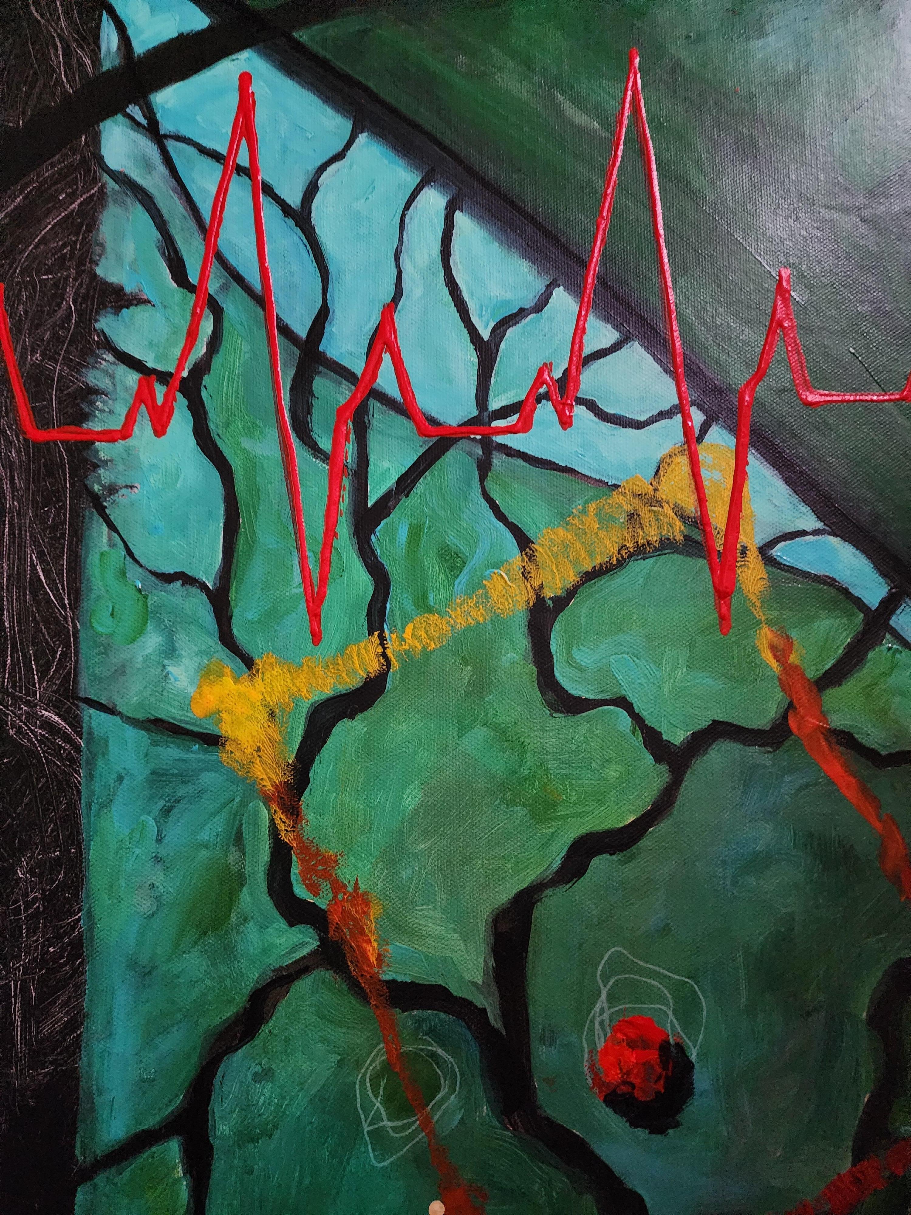 Geology of the Heart - Extra-large Abstract Painting Bold Invest Striking Unique For Sale 4