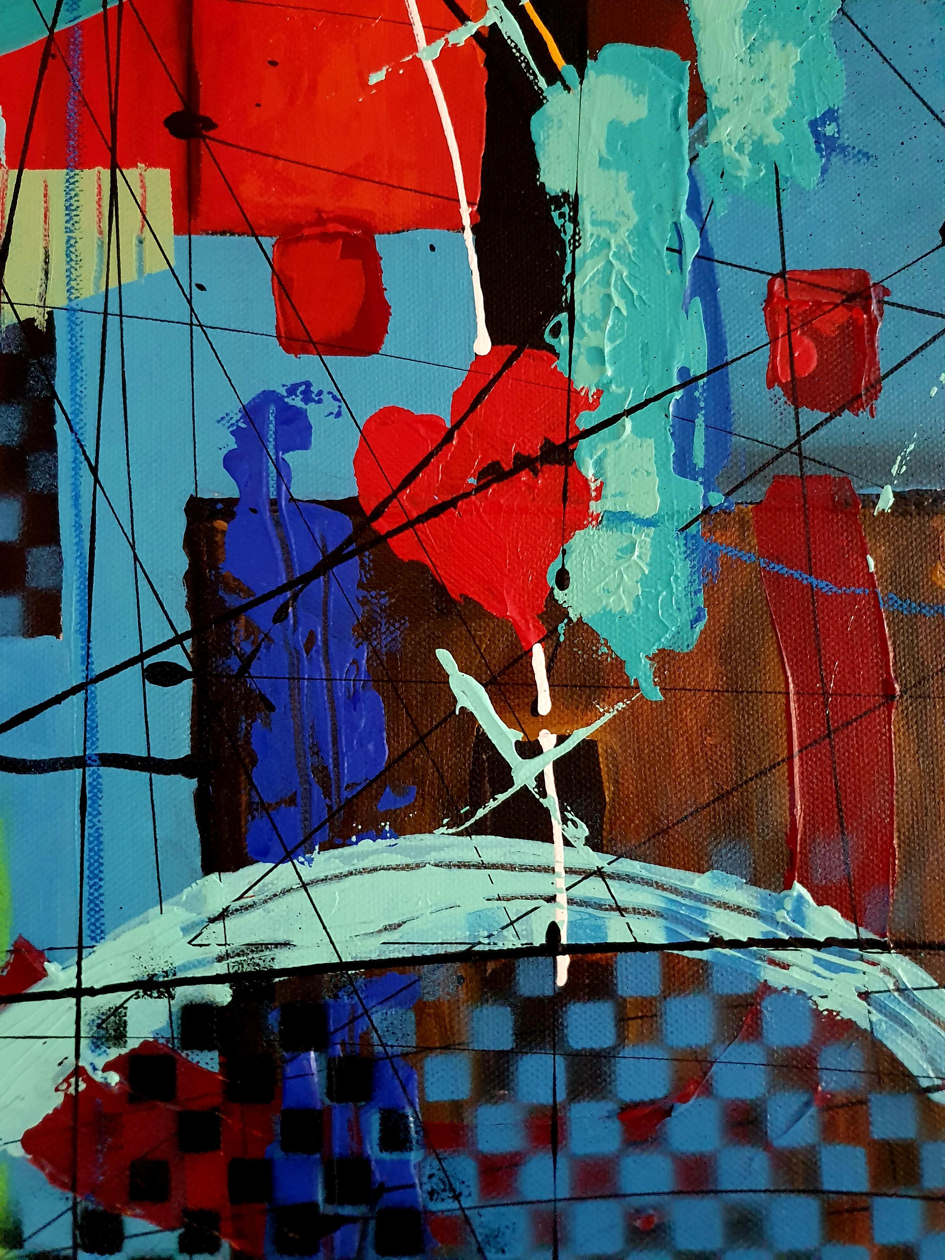 Good Company - Amicus Colorful Authentic Original Contemporary Intense Striking - Painting by Karnish Art