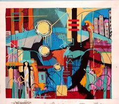 Guardians of Grace - Painting Abstract Contemporary Unique Bold Small-scale Warm