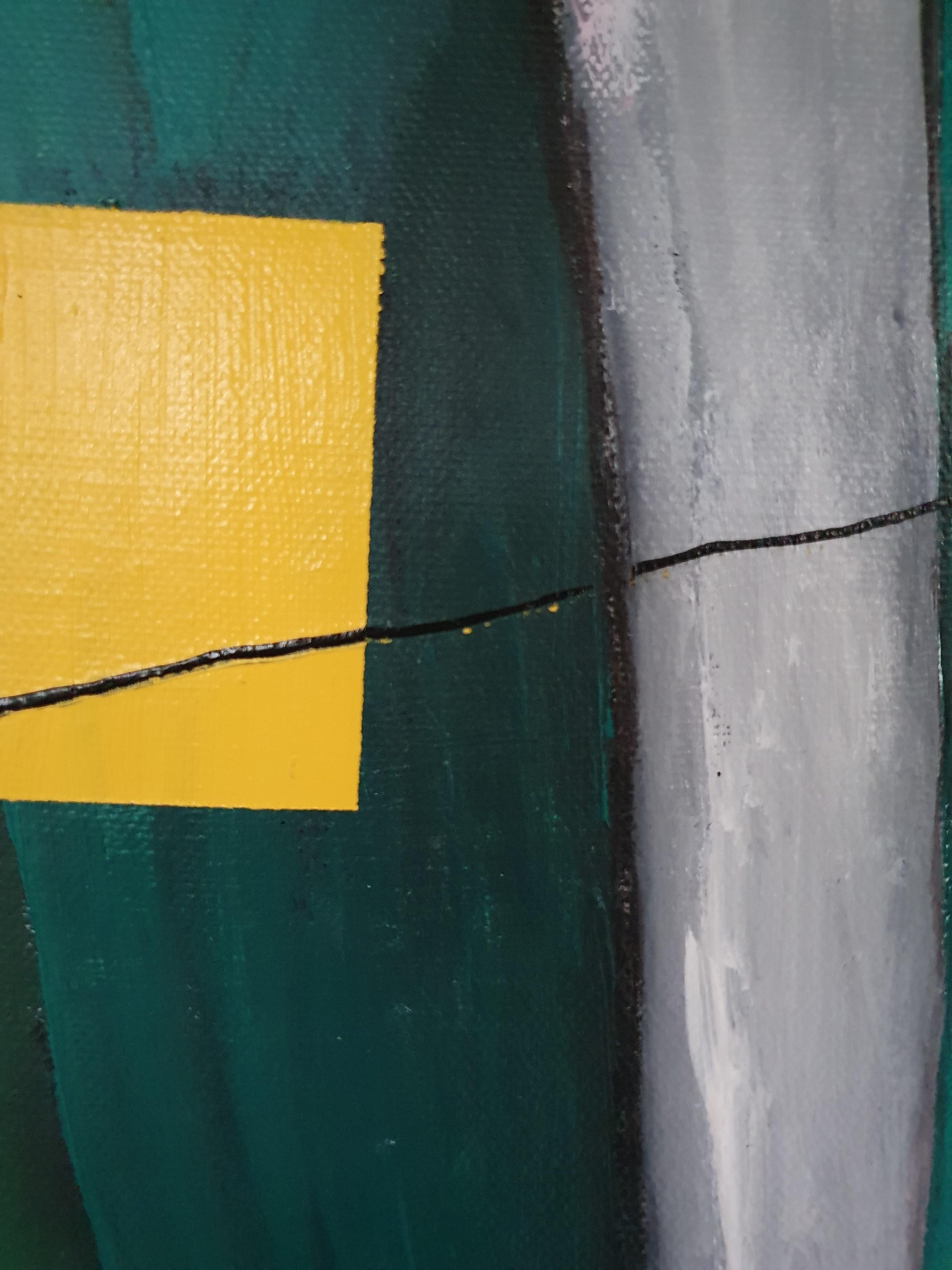 Guardiani dell'isolamento - Separazione Figurativo Astratto Geometrico Contemporaneo - Painting di Karnish Art