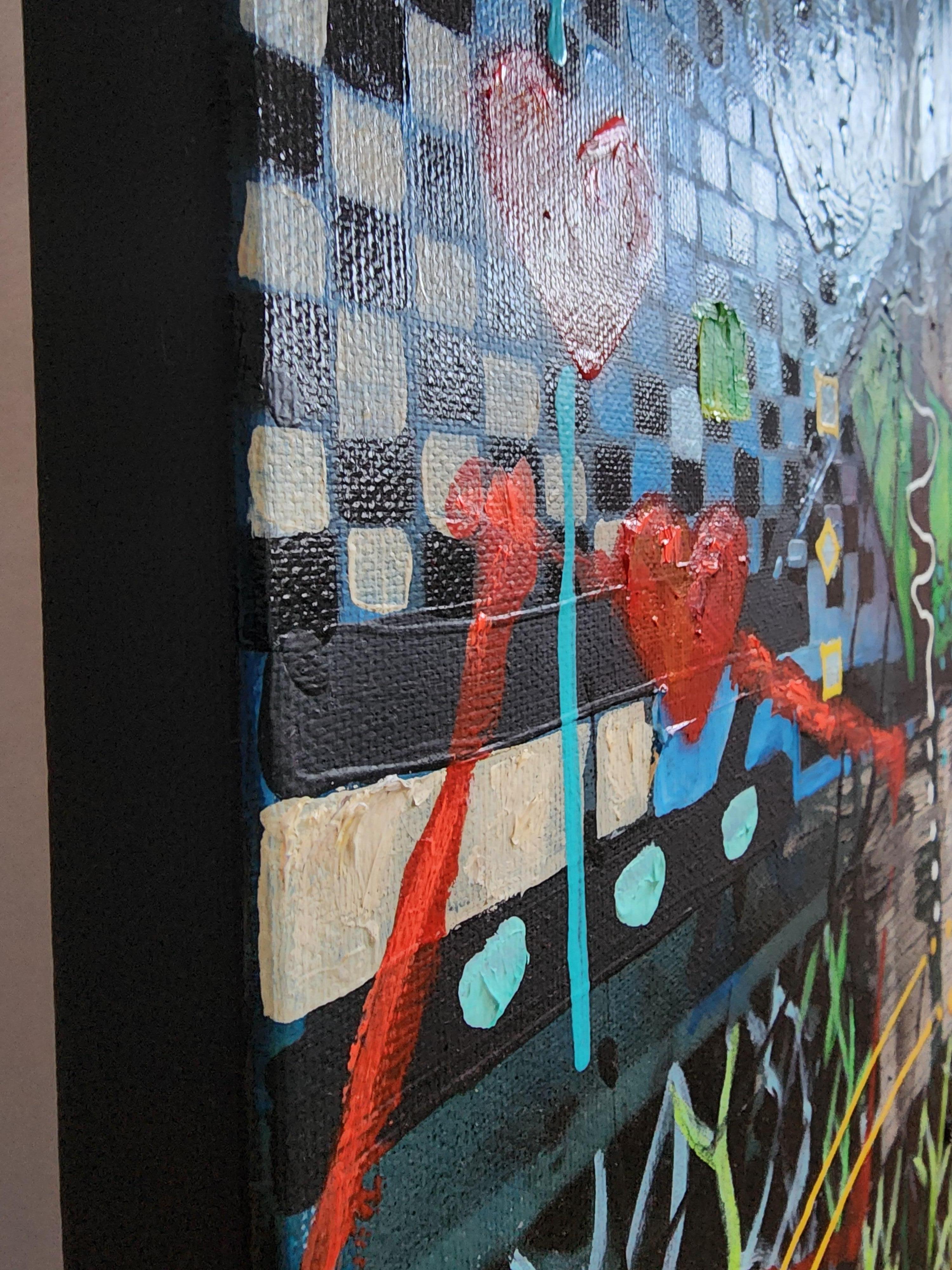 Guardians of Love Heartfelt Authentique Exclusive Freedom Adore Investment couleur - Noir Figurative Painting par Karnish Art