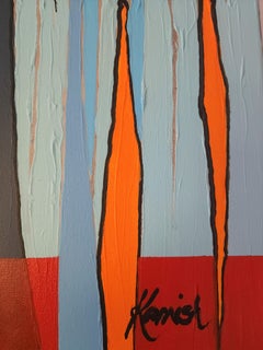 I AM the Kindred Spirit: Large Colorful Abstract Cubism Painting