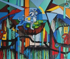 YO SOY la Búsqueda - Pintura Expresionista Abstracta León África Colorido