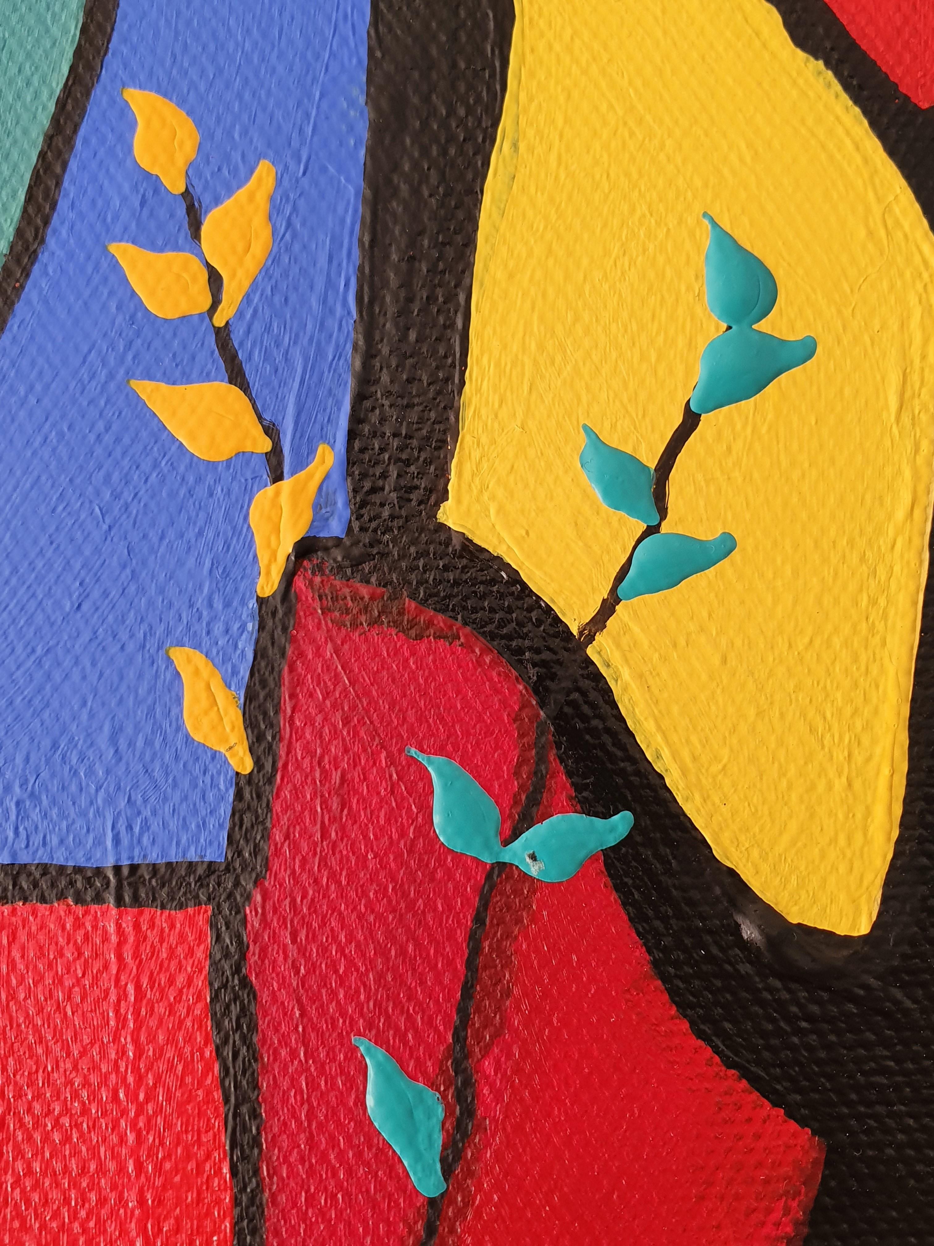 Pittura astratta espressionista Investimento colorato Natura Albero Vibrante Colpo d'occhio 2
