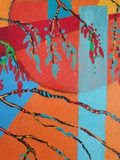 I Am the Storyteller III, Large Colorful Abstract Painting on Canvas, Nature