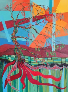 Abstrakt Expressionist Malerei Bunte Investition Natur Baum Schönheit Fülle