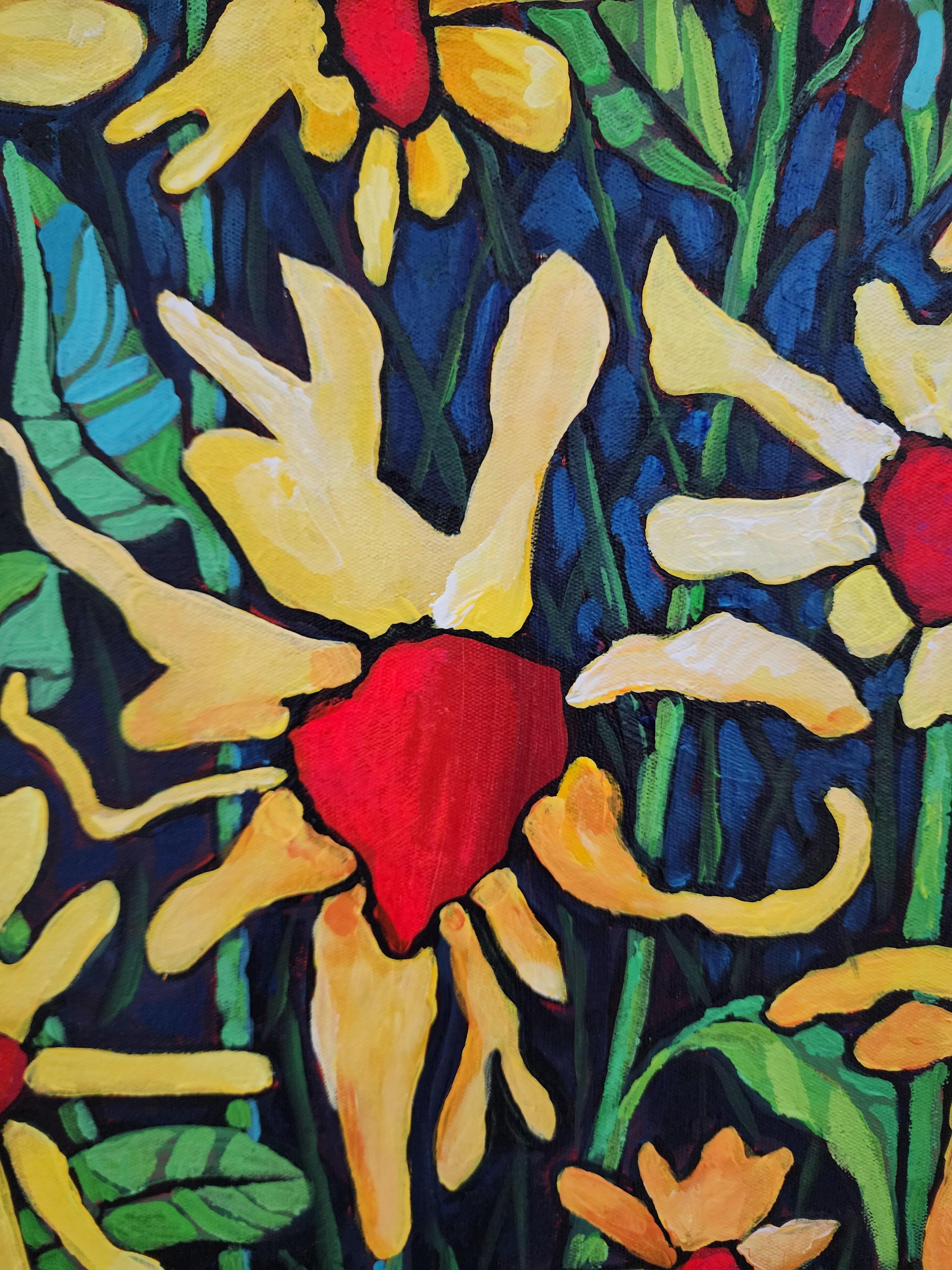 Te llevo en mi corazón - Floral, Atrevida, Pasión, Expresionista, Inversión, Alegría - Painting Expresionismo abstracto de Karnish Art