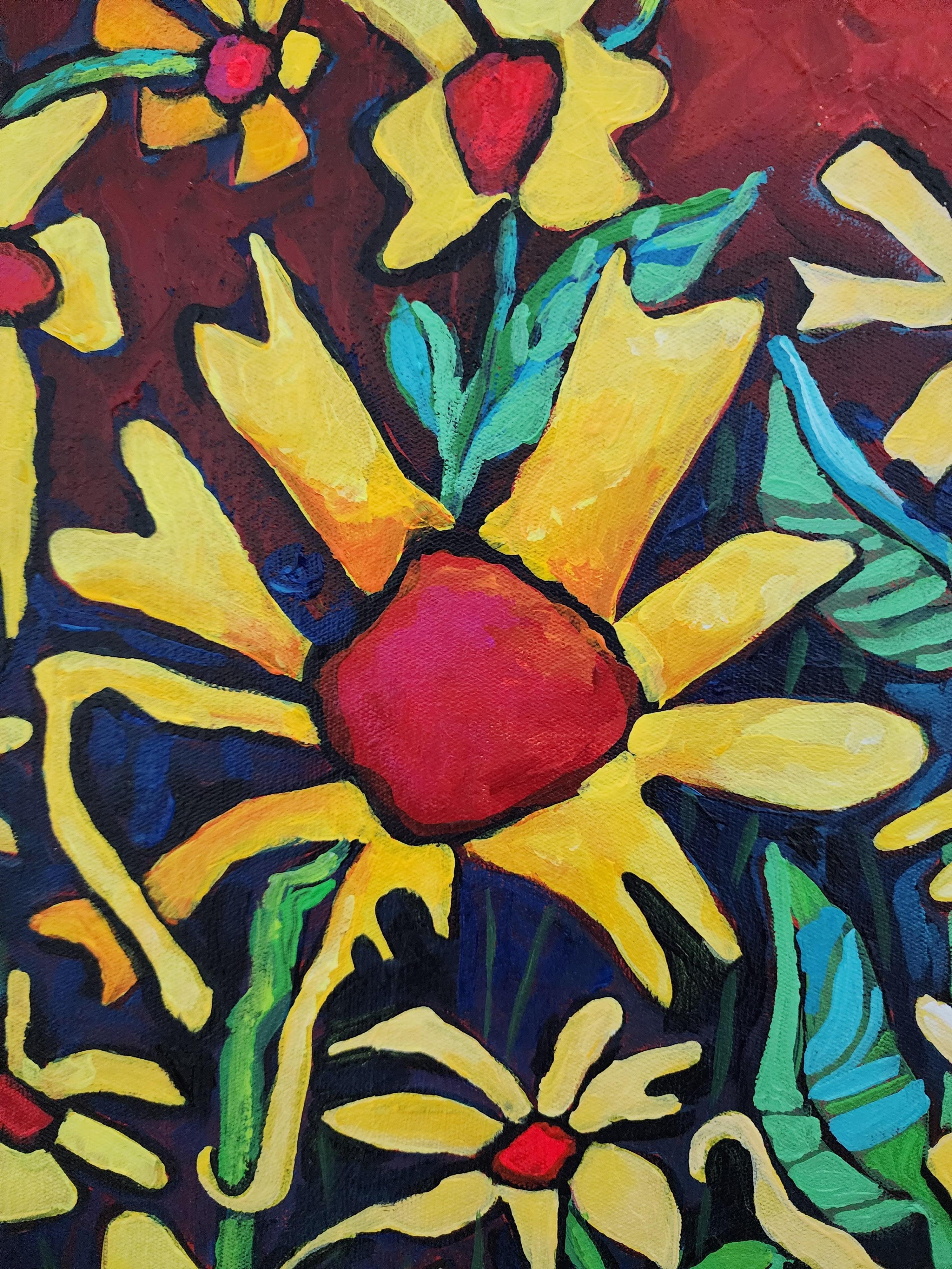 Título: Te llevo en mi corazón

Floral, Atrevido, Pasión, Expresionista, Inversión, Alegría

En este cuadro único y vibrante, mi conexión con la naturaleza en su verdadera esencia, fluye libremente. Toma forma en colores vivos, atrevidos y sin