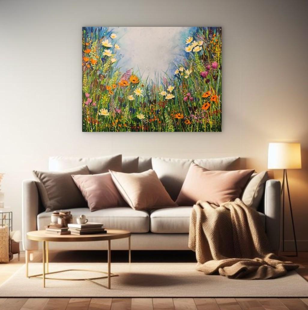 Title: Enchanted - In flower fields of Dreams

Nature Meadow Stillness Beauty Contemporary Colorful

We all need to feel enchanted ever so often... 
This extra large artwork with it's Impressionistic style, intricate detail, connects us to that