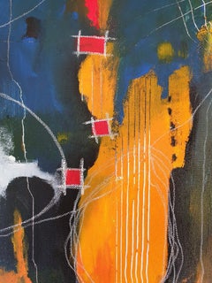 Interconnected Dream: Abstract Painting, Colorful Texture, Large, Bold Masculine