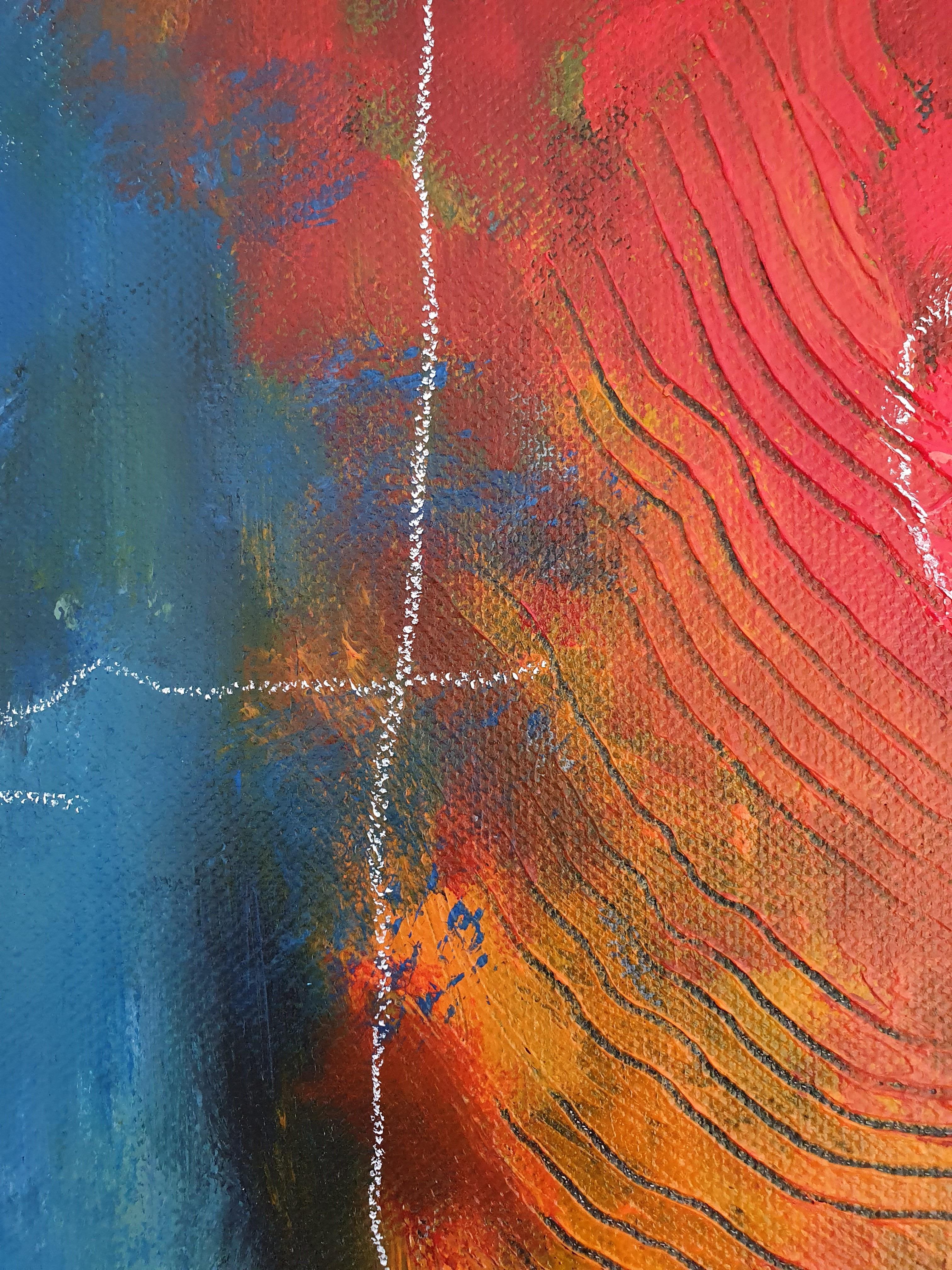 Interconnected Dream - Bold Abstract Contemporary Colorful Masculine Investment For Sale 4
